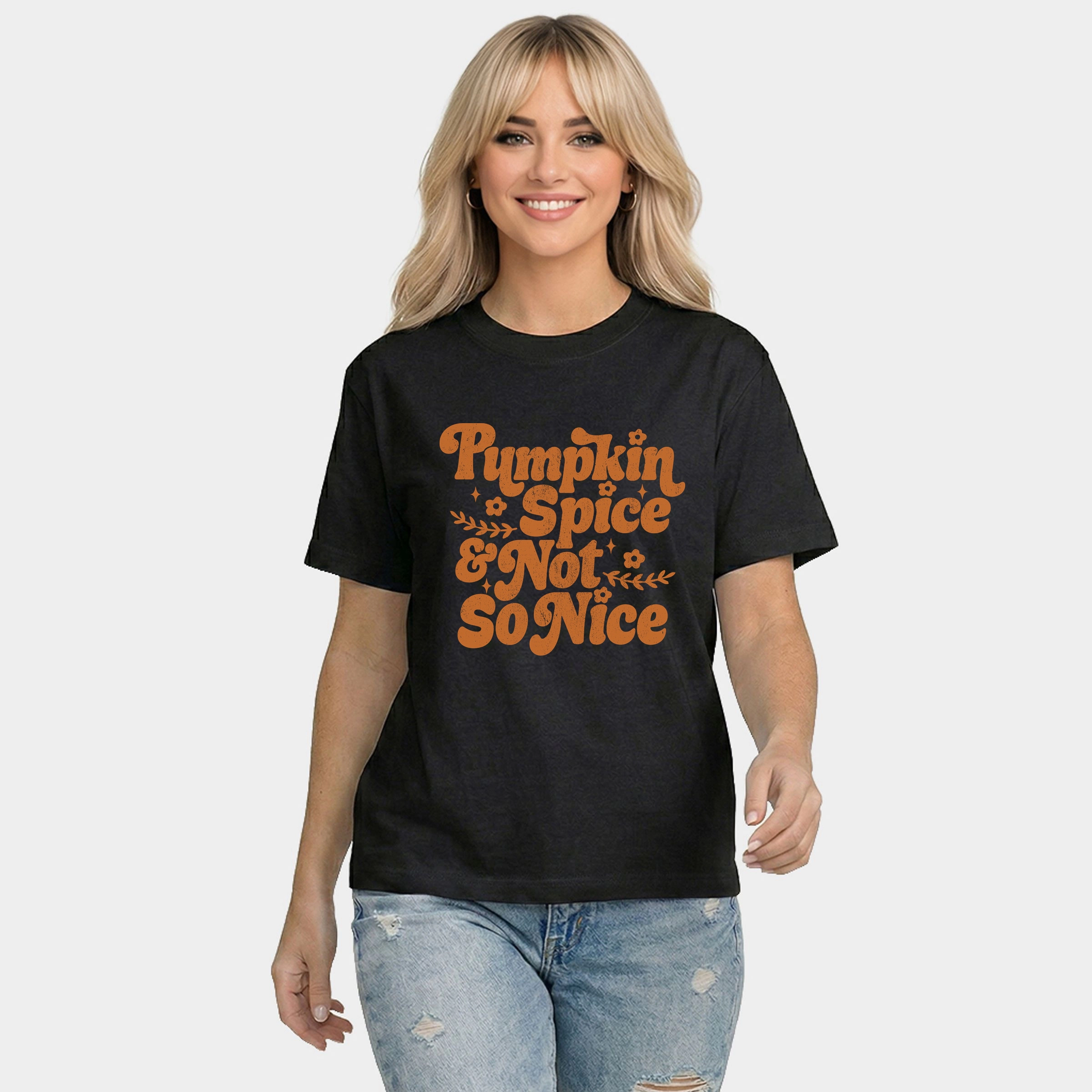 Simply Sage Market - Women's Relaxed Boxy Tee Pumpkin Spice And Not So Nice