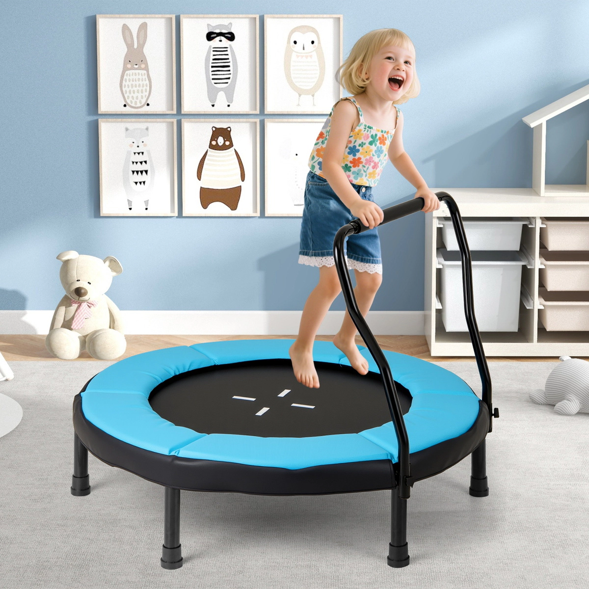 SUGIFT Blue Foam Handle for Indoor and Outdoor Fitness 40 Inch Kids Trampoline