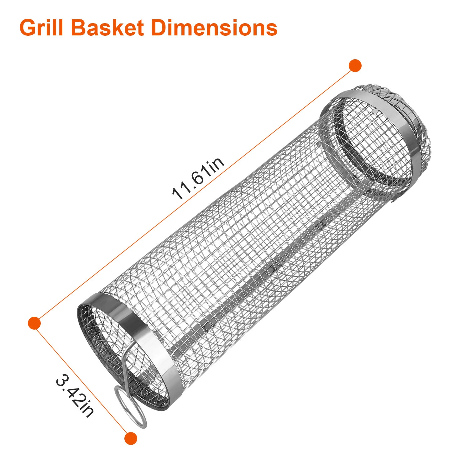 GBruno 2-Pc Stainless Steel BBQ Rolling Basket