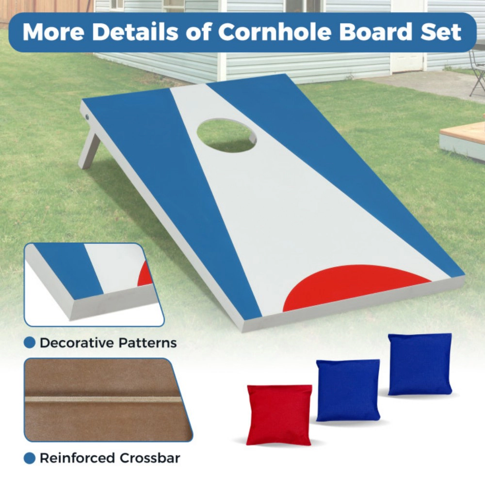 SUGIFT 3 ft x 2 ft Folding Cornhole Board Set, 310 lb Capacity, 8 Bean Bags, Storage Bag