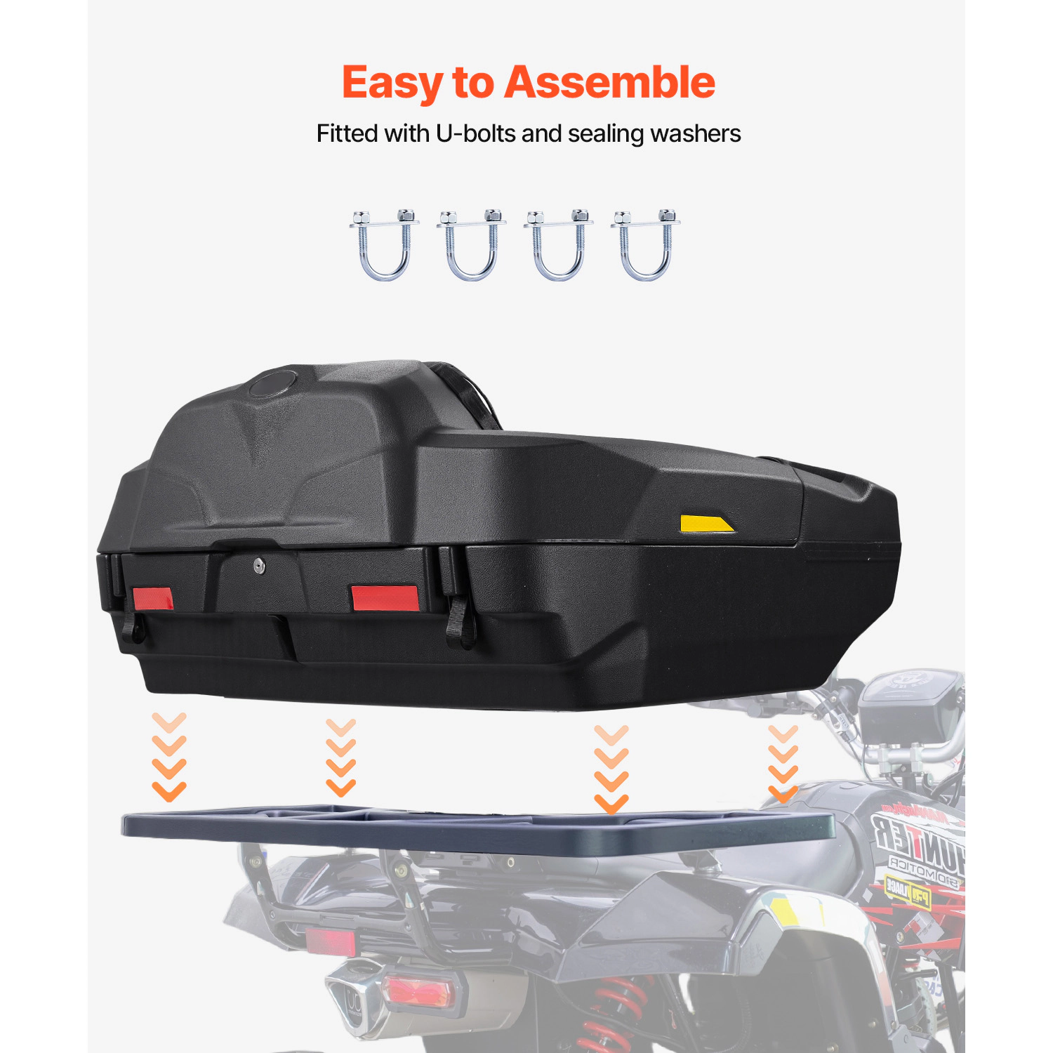 HONGGE ATV Rear Storage Cargo with Seat, Fit Most ATVs with Rear Rack Compatible with UTV Can-Am