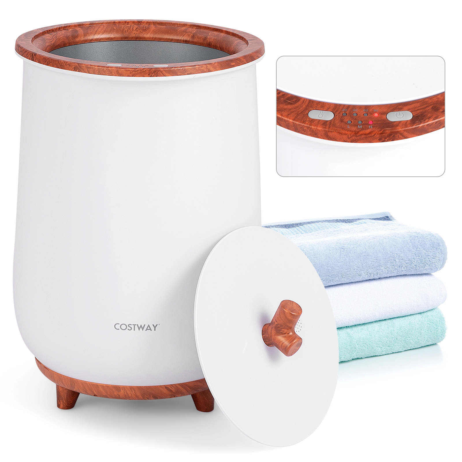 LJG 23L Large Luxury Bucket-Style Towel Warmer with Fragrant Disc Holder
