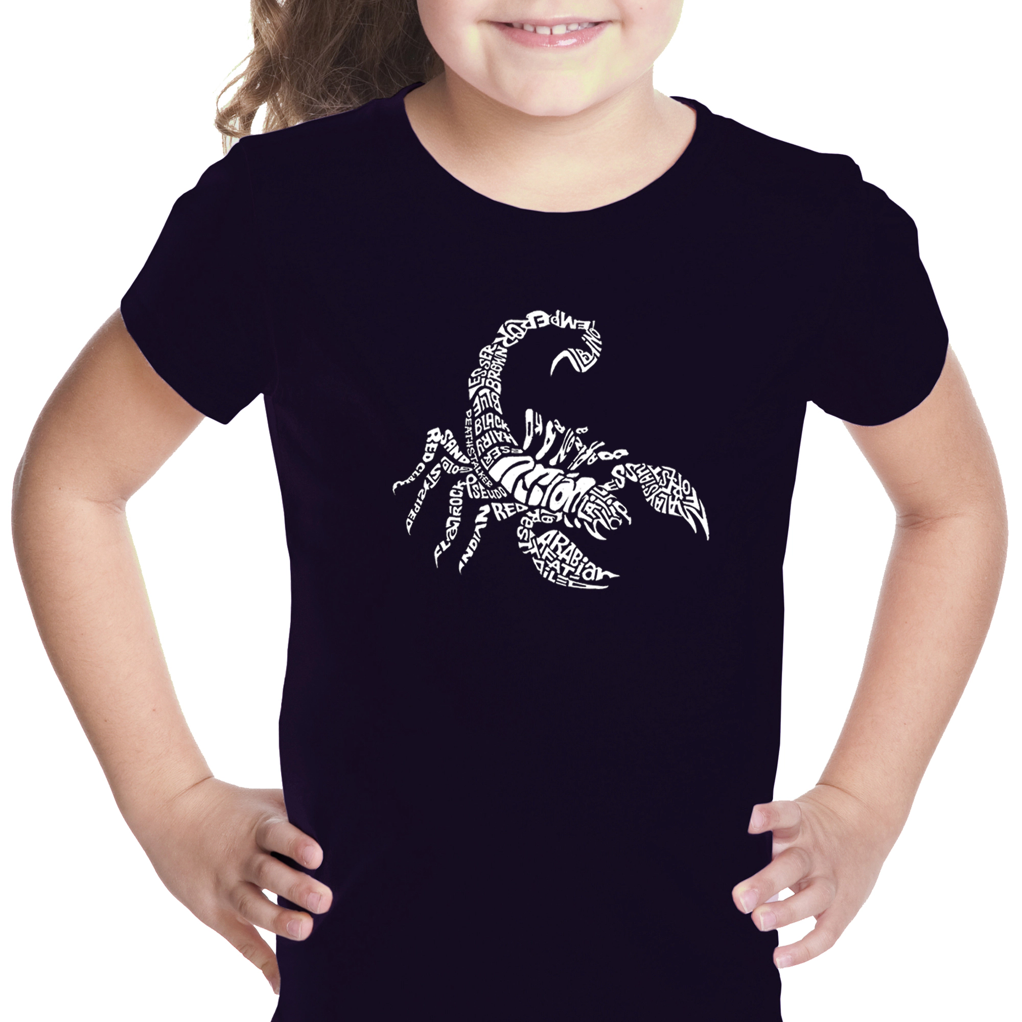 LA Pop Art Girls Word T-Shirt - Types of Scorpions
