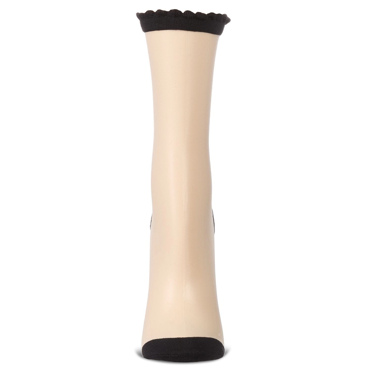 MeMoi Women's Triple Bow Back Sheer Crew Socks