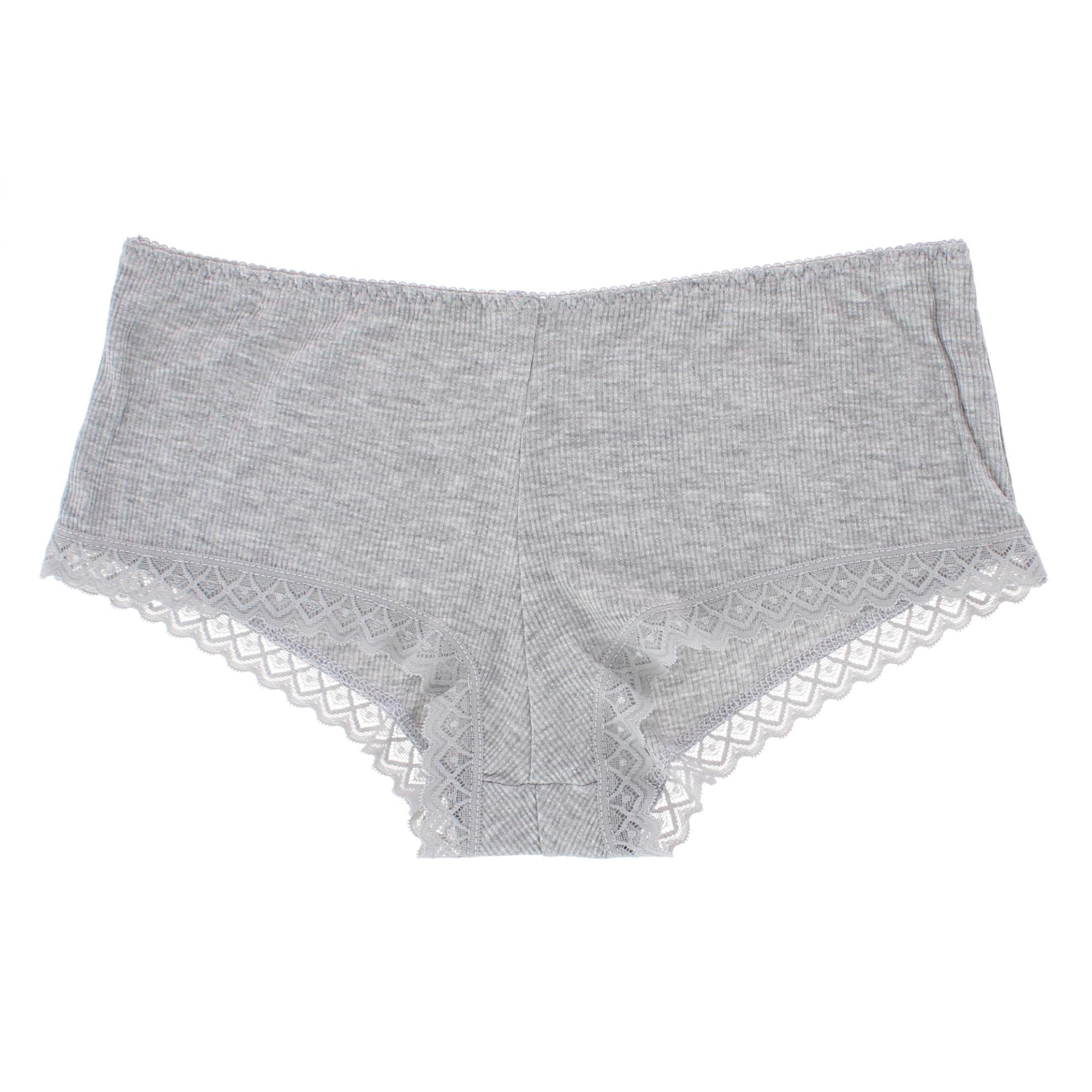Daisy Fuentes Women's Ribbed Lace Trim Boyshort Panty 3-Pack