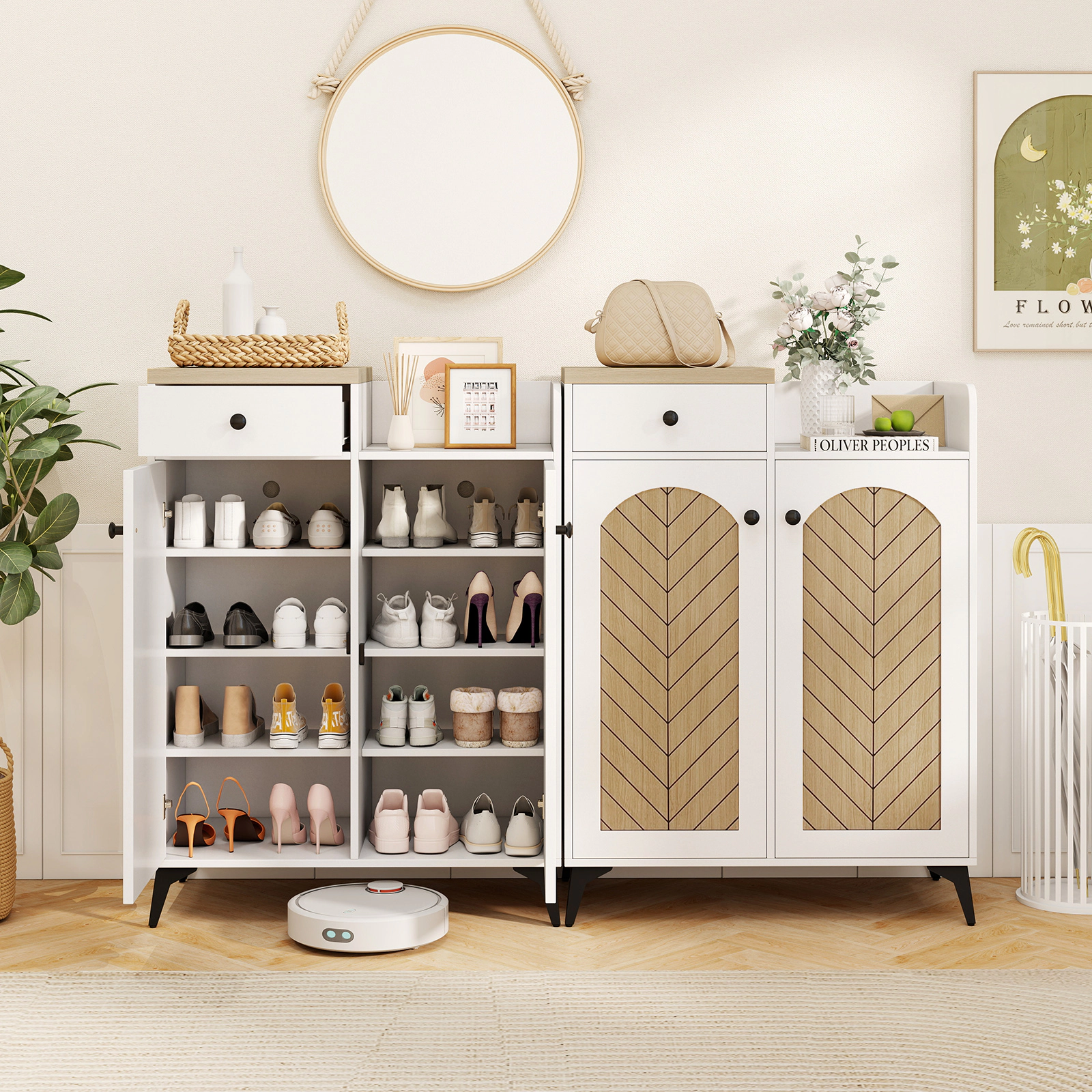 SlickBlue 6 Tier Shoe Storage Cabinet with Metal Legs