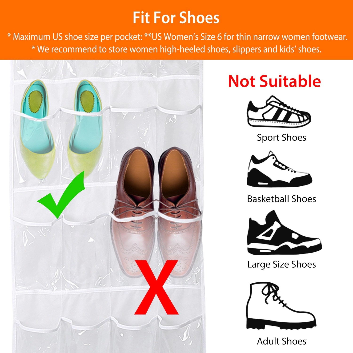 GBruno 24-Pocket Over-the-Door Shoe Organizer