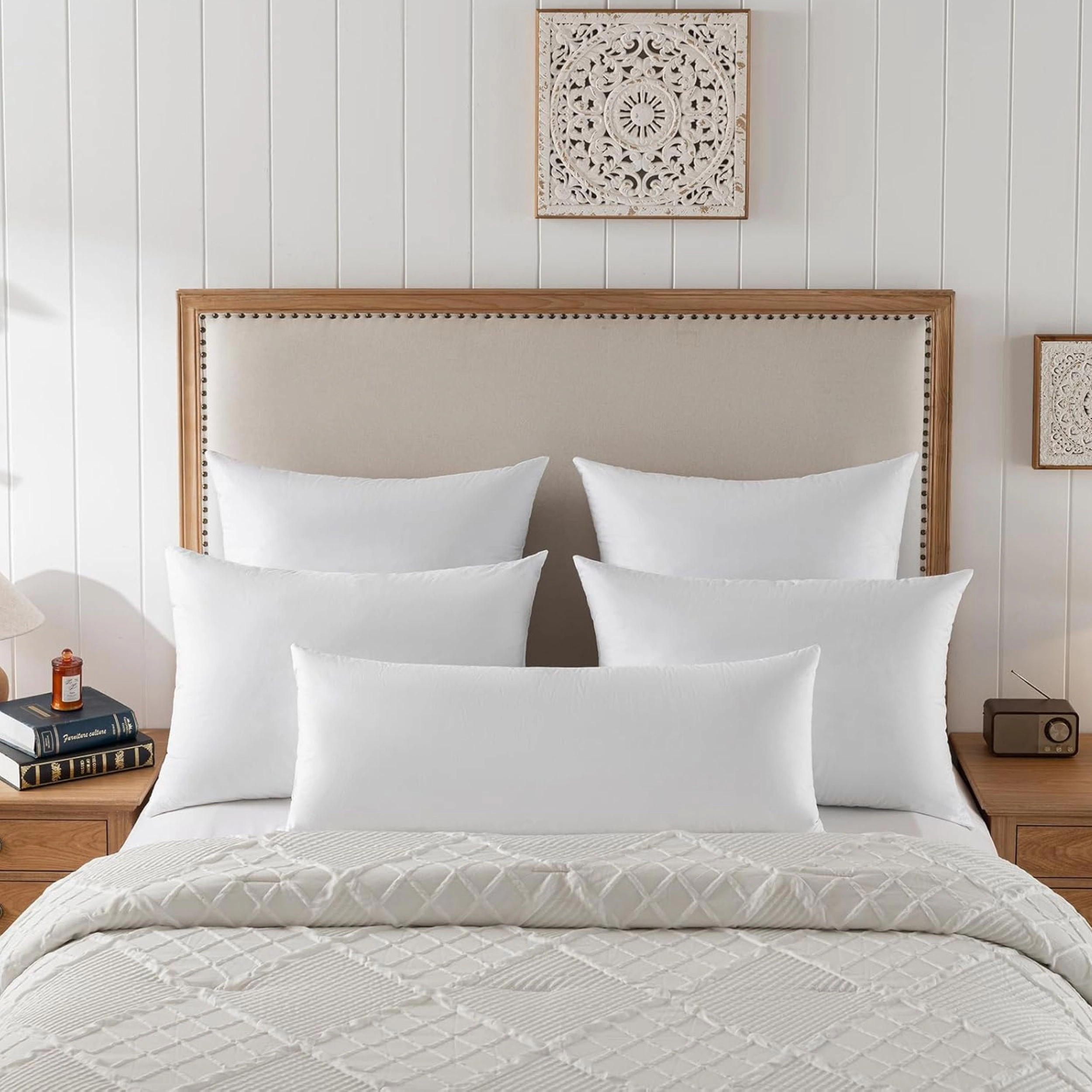 Stock Preferred Down Feather Decorative Throw Pillow Inserts Set of 2 White