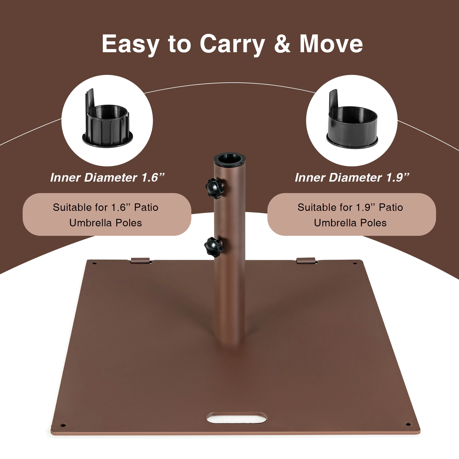 Hivvago 50 Lbs Weighted 24 Inch Square Patio Umbrella Base