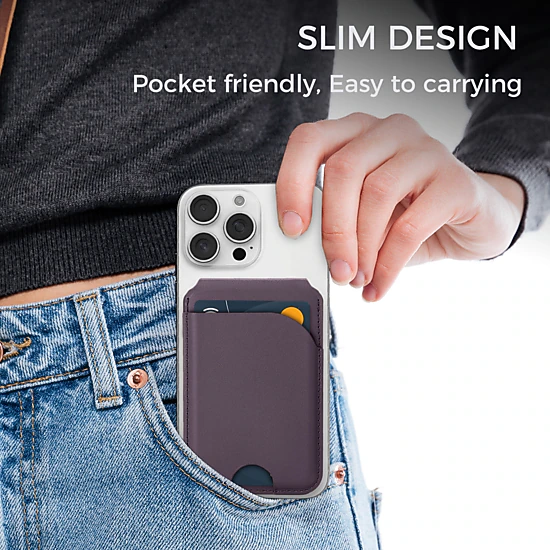 Alpha Digital MagSafe, Adjustable Phone Stand, Compatible w/ iPhone 12-17 - Magnetic Leather Wallet