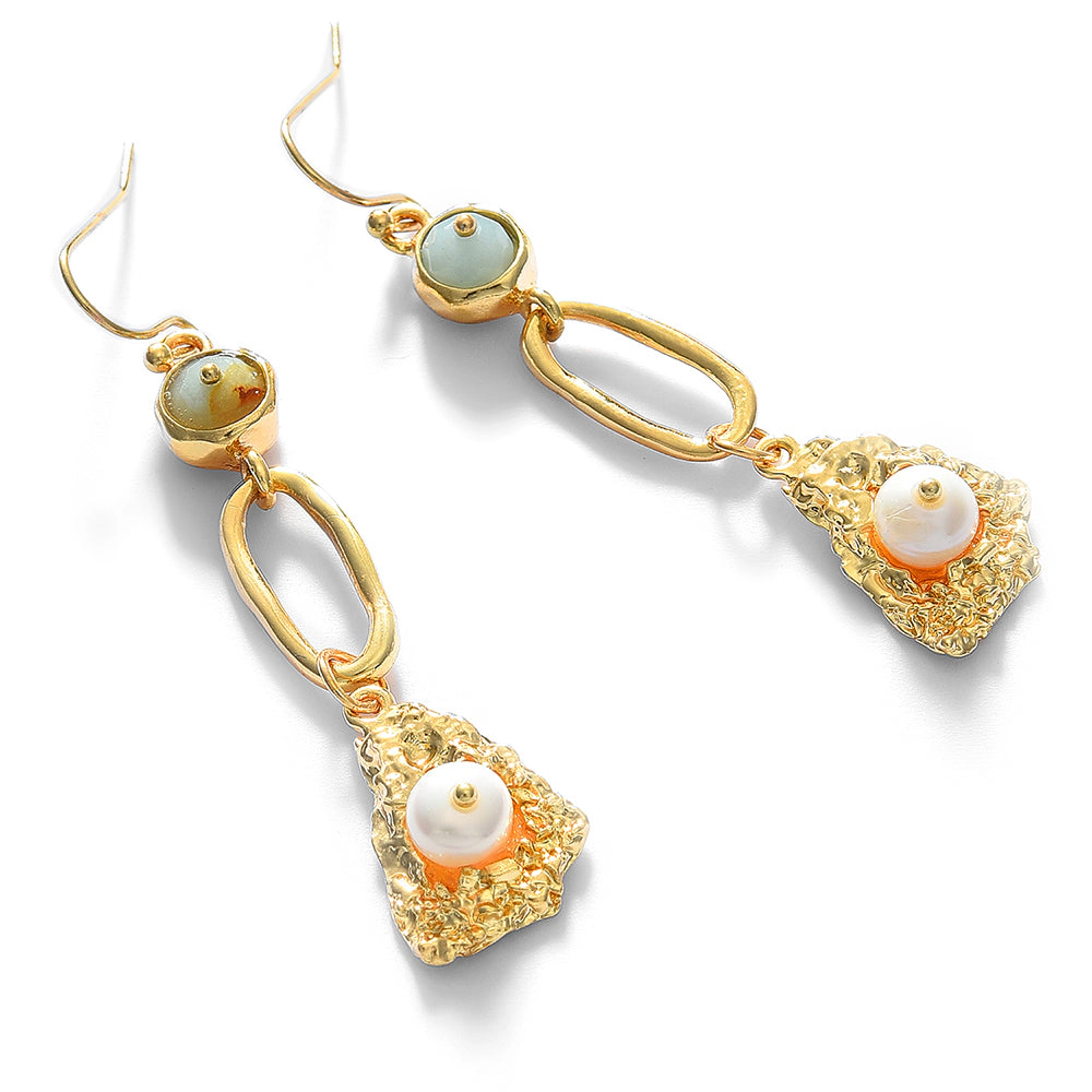 SOHI Women's White Santorini Drop Earrings
