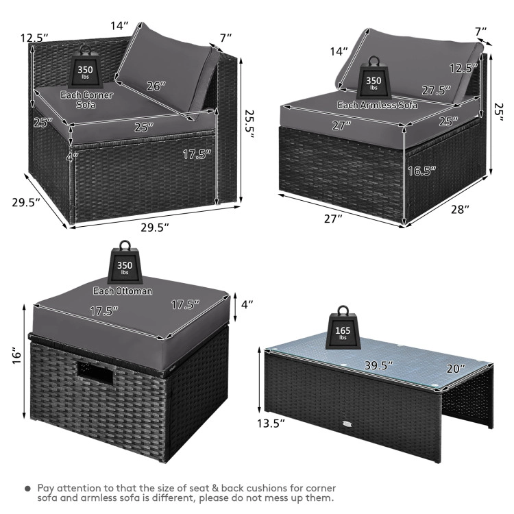 Hivvago 8 Pieces Patio Furniture Set With Storage Box And Waterproof Cover