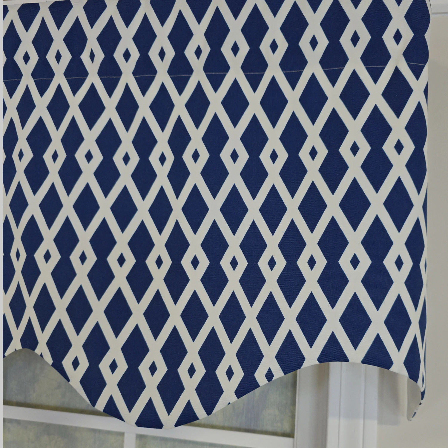 RLF Home 100% Cotton Jewel Regal  Fully lined Windows Rod Pocket Valance 50" x 17"  Navy