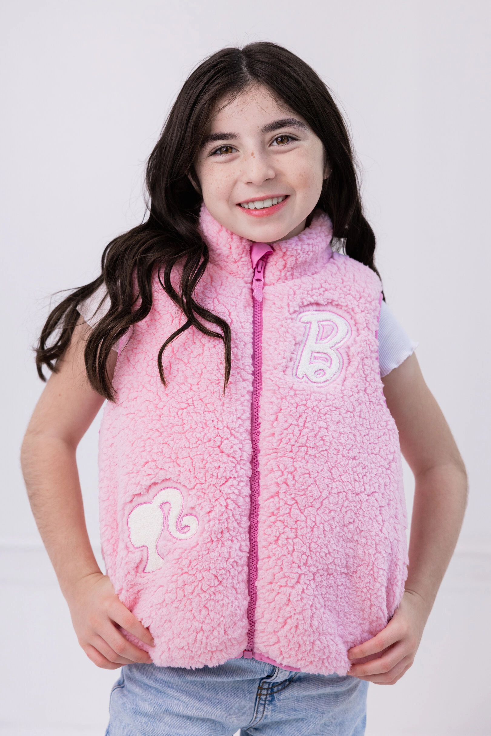 Barbie Girls' Zip-Up Fleece Vest