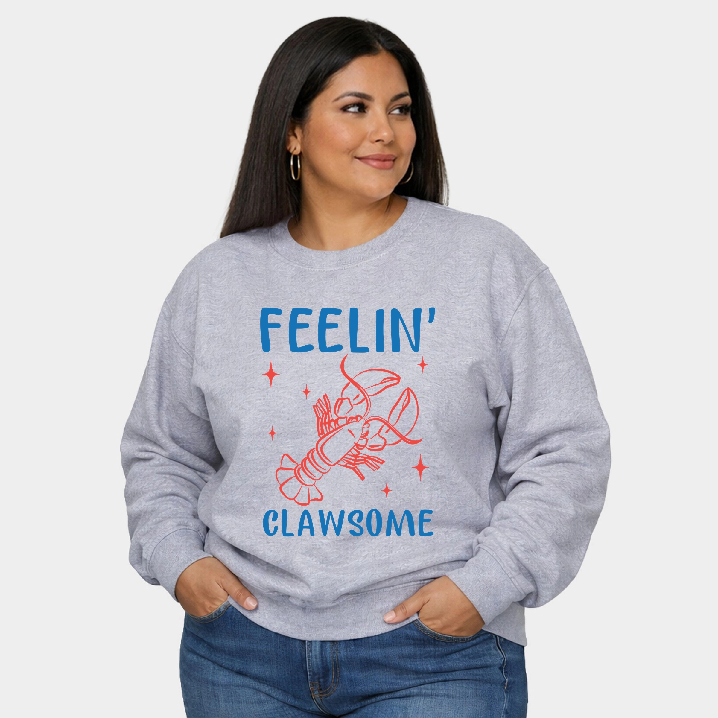 Simply Sage Market - Feelin' Clawsome Lobster  Women's Plus Sized Graphic Sweatshirt