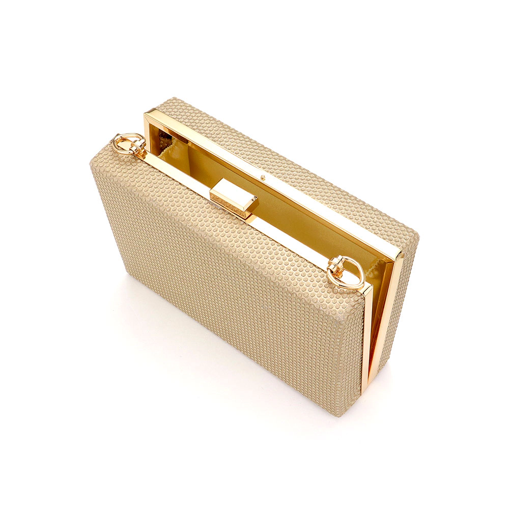 FASHNZFAB Shimmery Rectangle Evening Clutch / Crossbody Bag