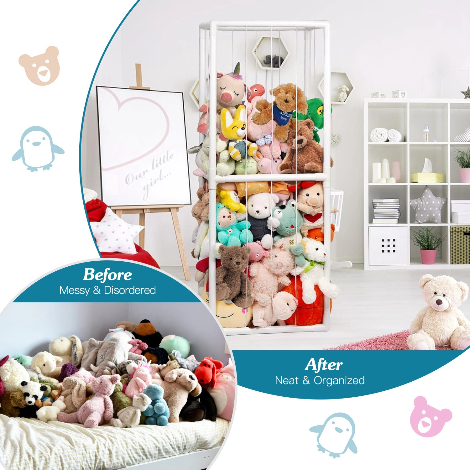 GBruno Standing Plush Toy Storage Organizer