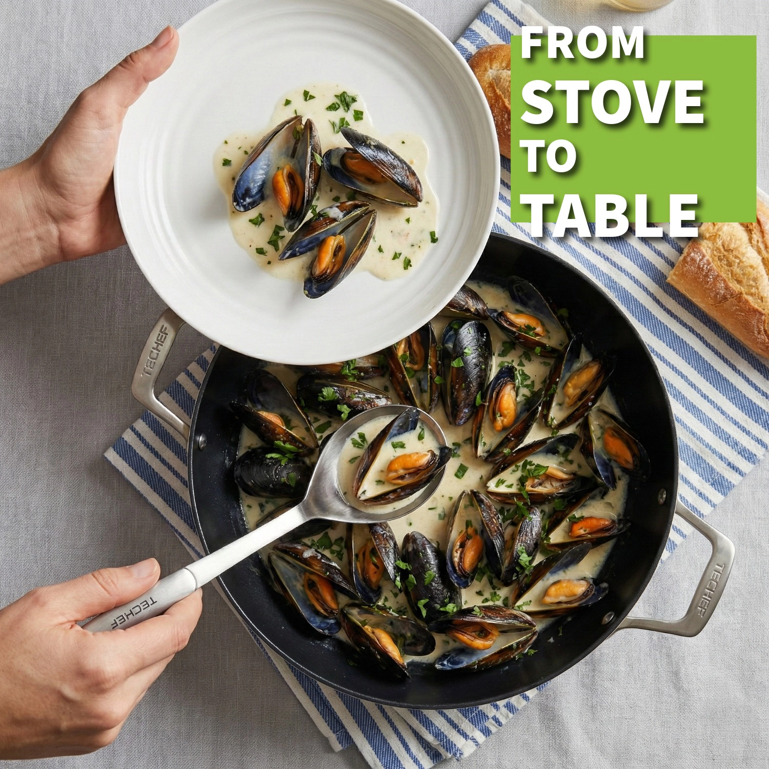 TECHEF ValenCera - 5qt Ceramic Nonstick Chef Pan
