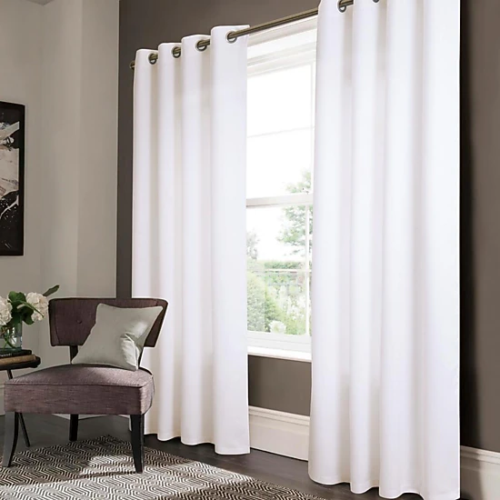 Olivia Gray Lina Matte Embossed Blackout Grommet Single Panel - 52x90", White