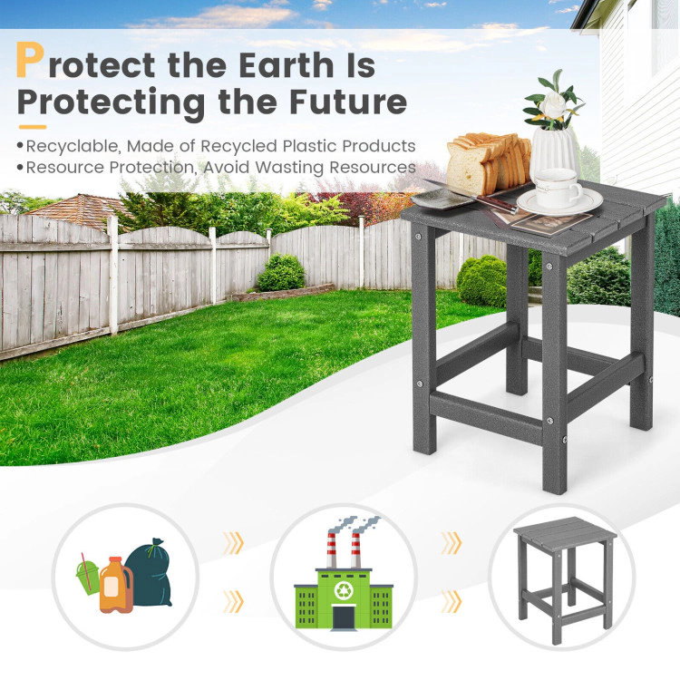 Hivvago 14 Inch Square Weather-Resistant Adirondack Side Table