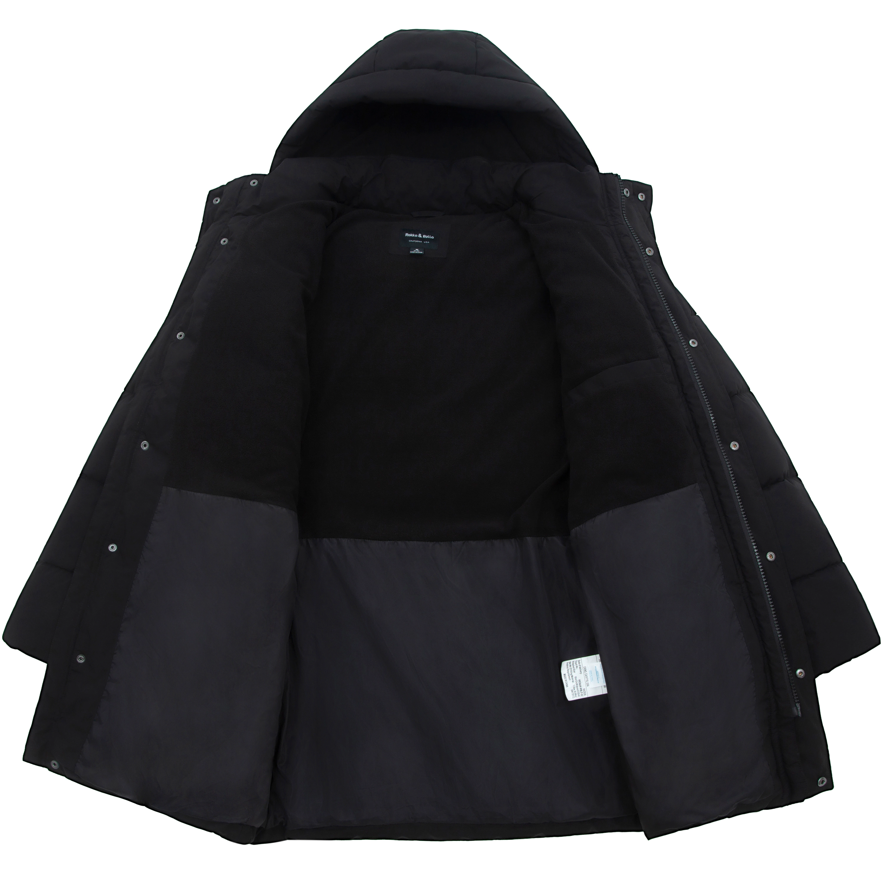 Rokka&Rolla Men's Hudson Hooded Long Puffer Jacket