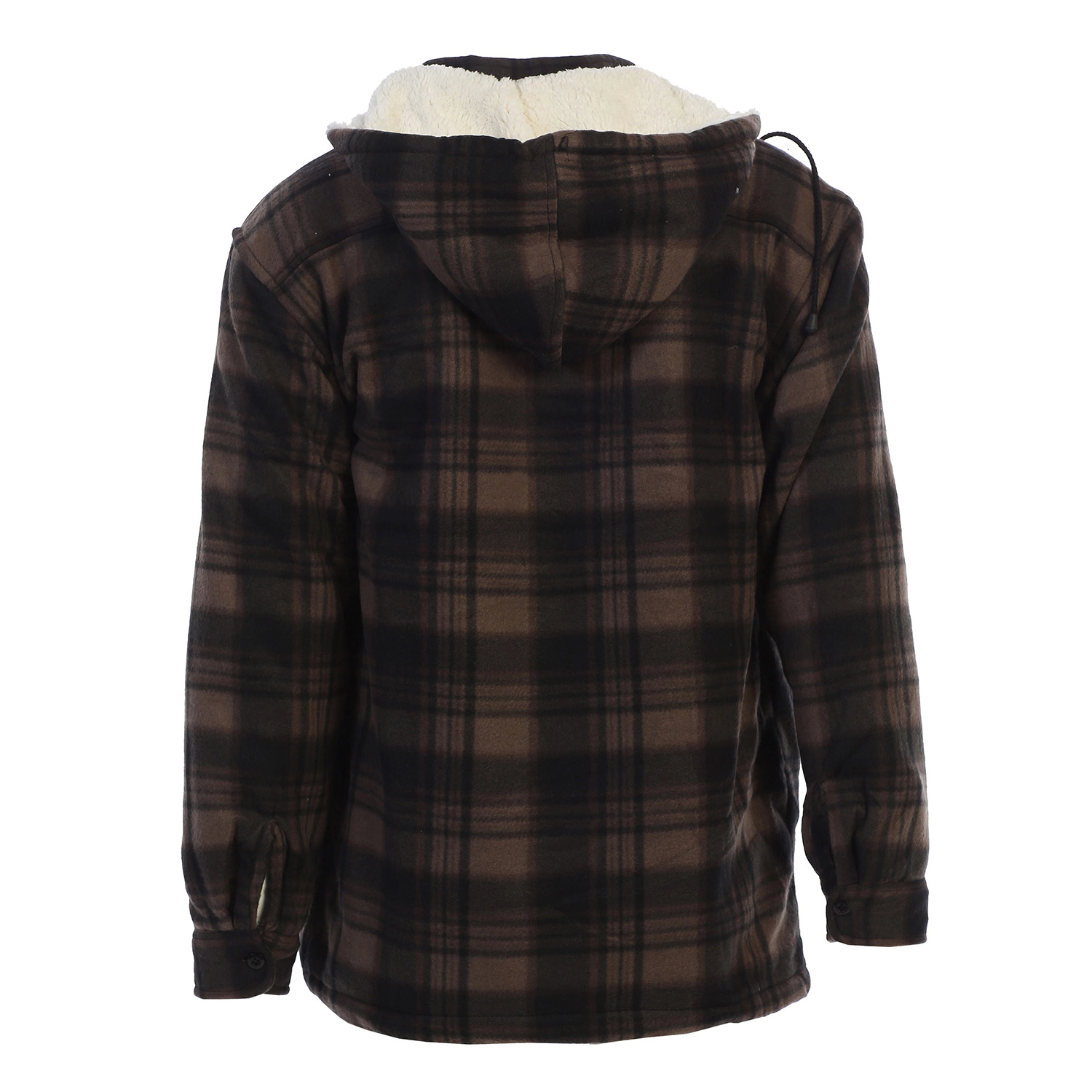 Gioberti Men's Sherpa Lined Flannel Jacket with Removable Hood