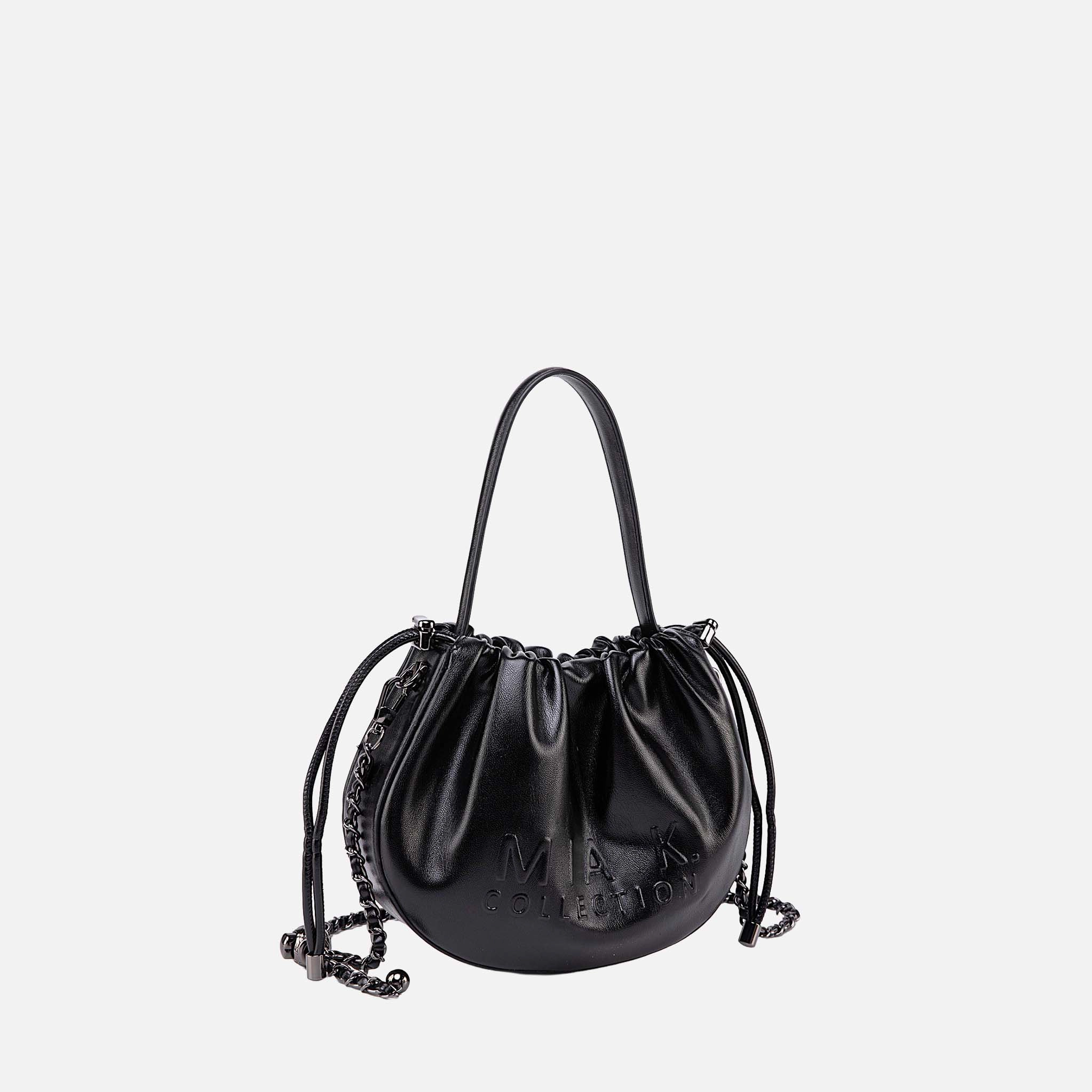 Mia K Collection Faux Leather Crossbody Bag, Adjustable Strap, Gunmetal Hardware