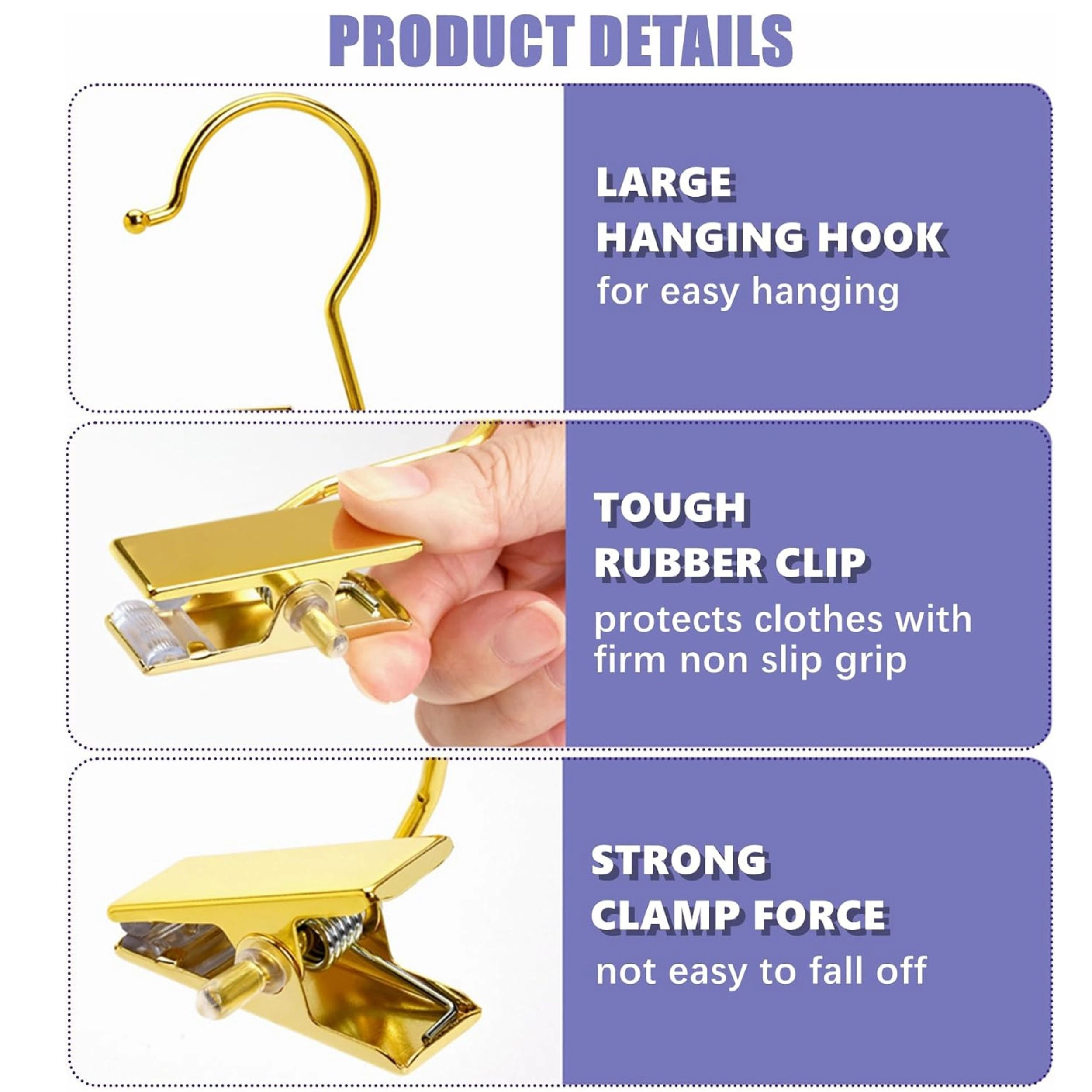 Stock Preferred Pack of 24 Gold Boot Clips with Hooks Closet Organization Hangers