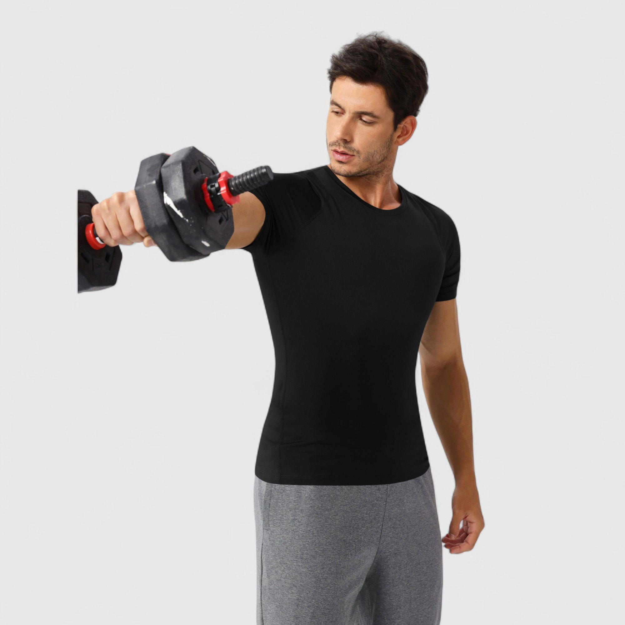 Anna-Kaci Men's Fitted Short Sleeve Performance T-Shirt with Stretch Fabric and Moisture-Wicking Comfort