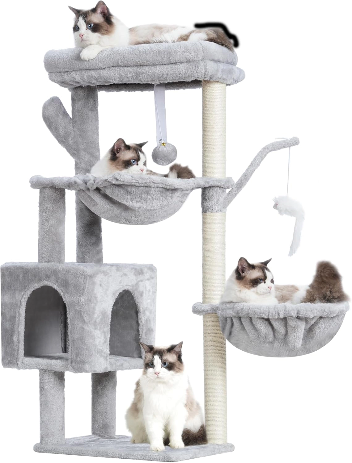 Heybly comes with a cat tree wrapped entirely in sisal.