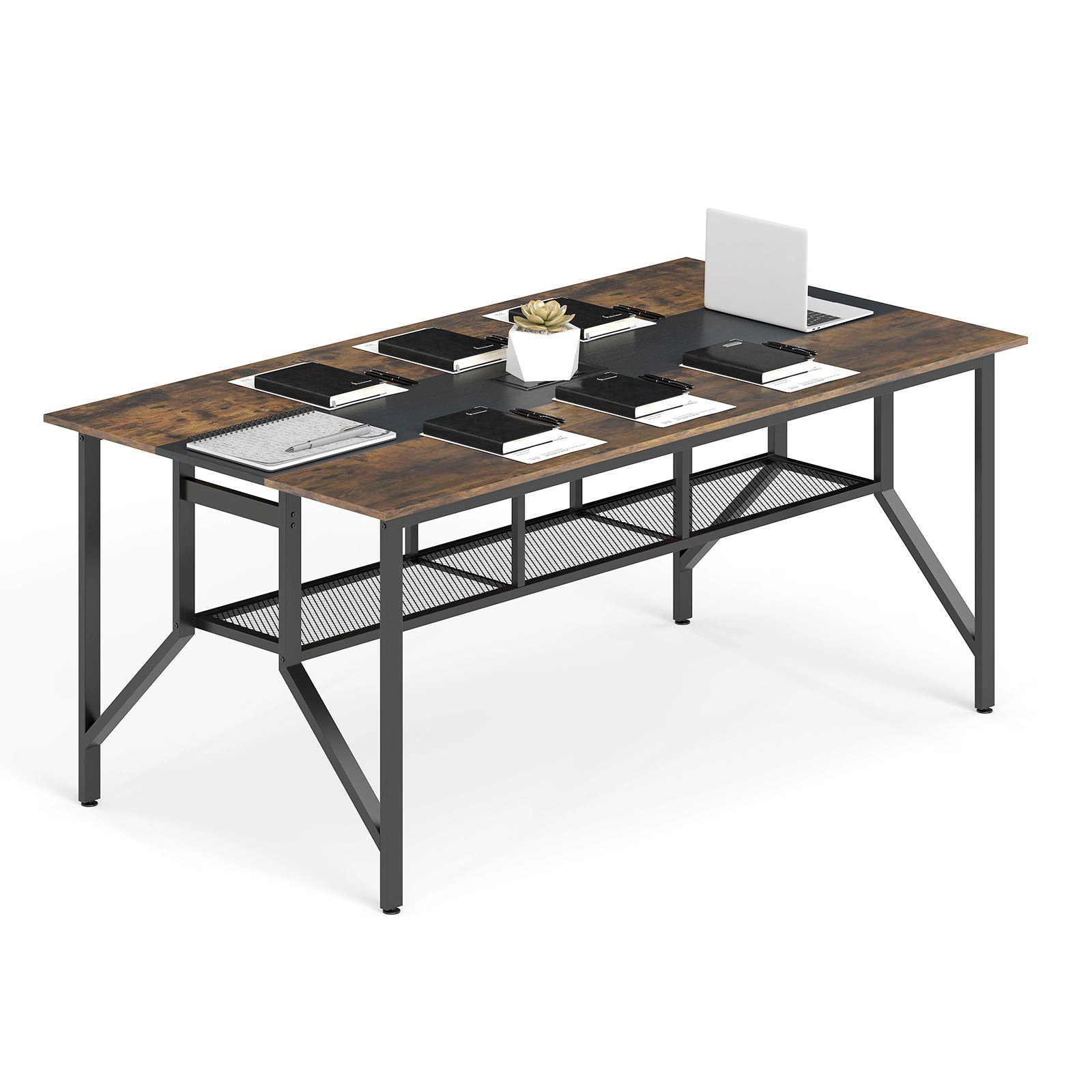SlickBlue Large Conference Room Table for 6-8 People with Storage