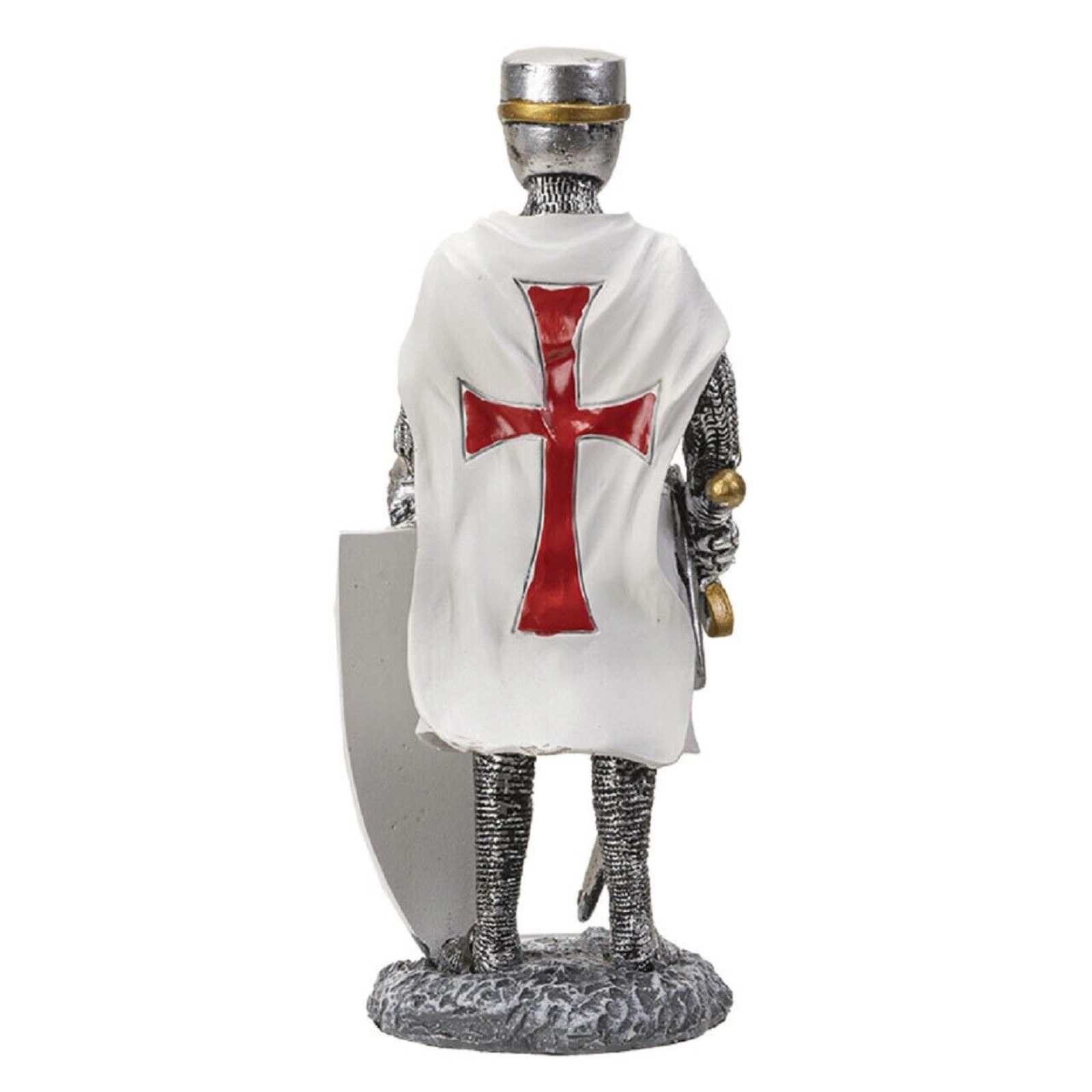 Pacific Giftware Crusader Knight with Shield Figurine 8 Inch Multicolor