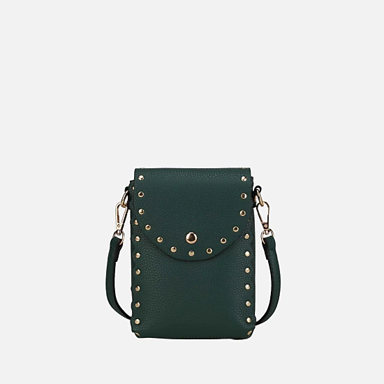 Mia K Collection Filomena Pebble Vegan Leather Crossbody - Gold-Tone Hardware