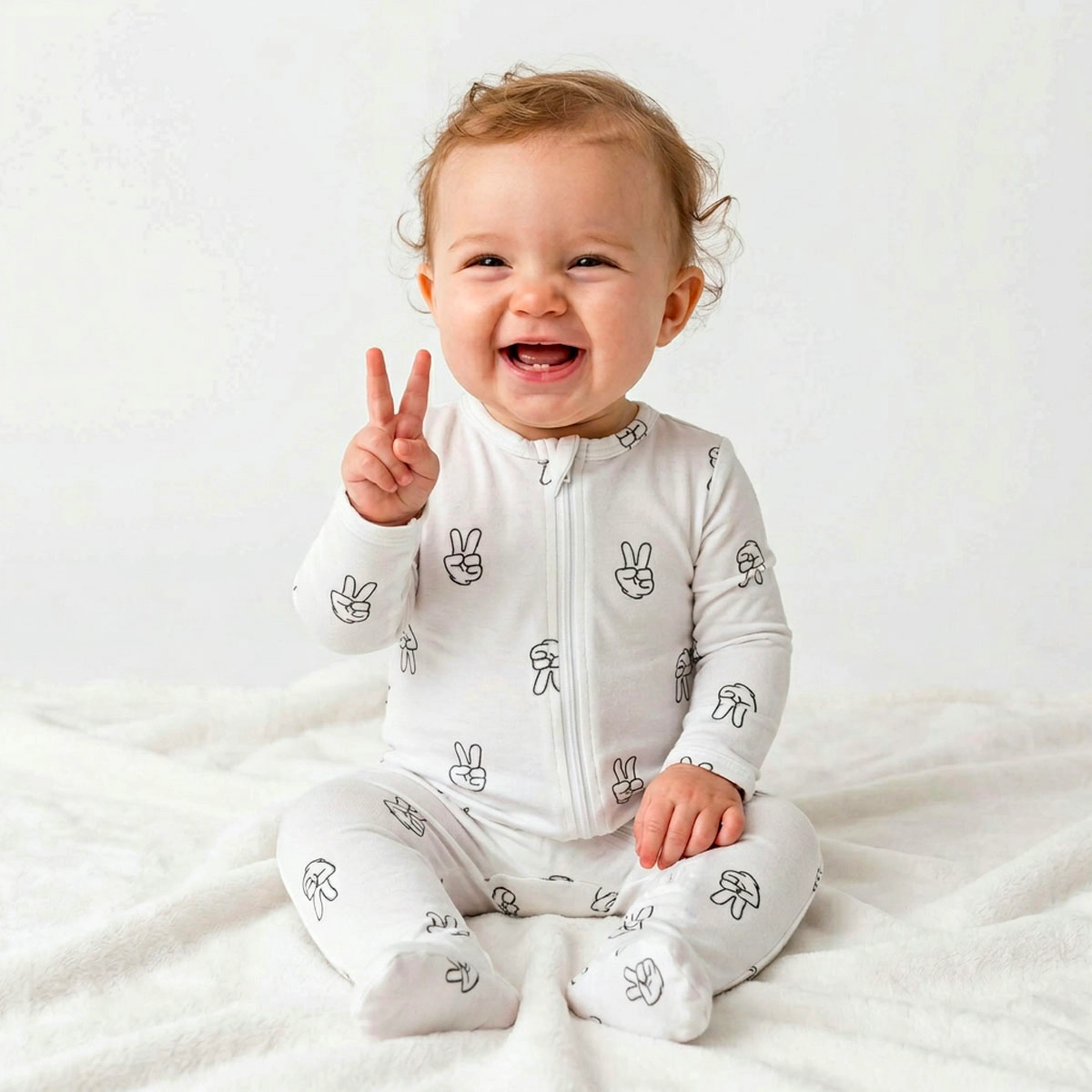 Rockets of Awesome Peace Footie For Baby Unisex