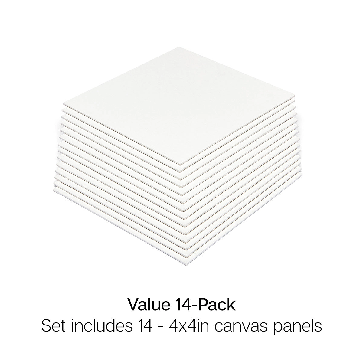 KINGART Classic White Canvas Panels - 4" x 4" - 14 Pack