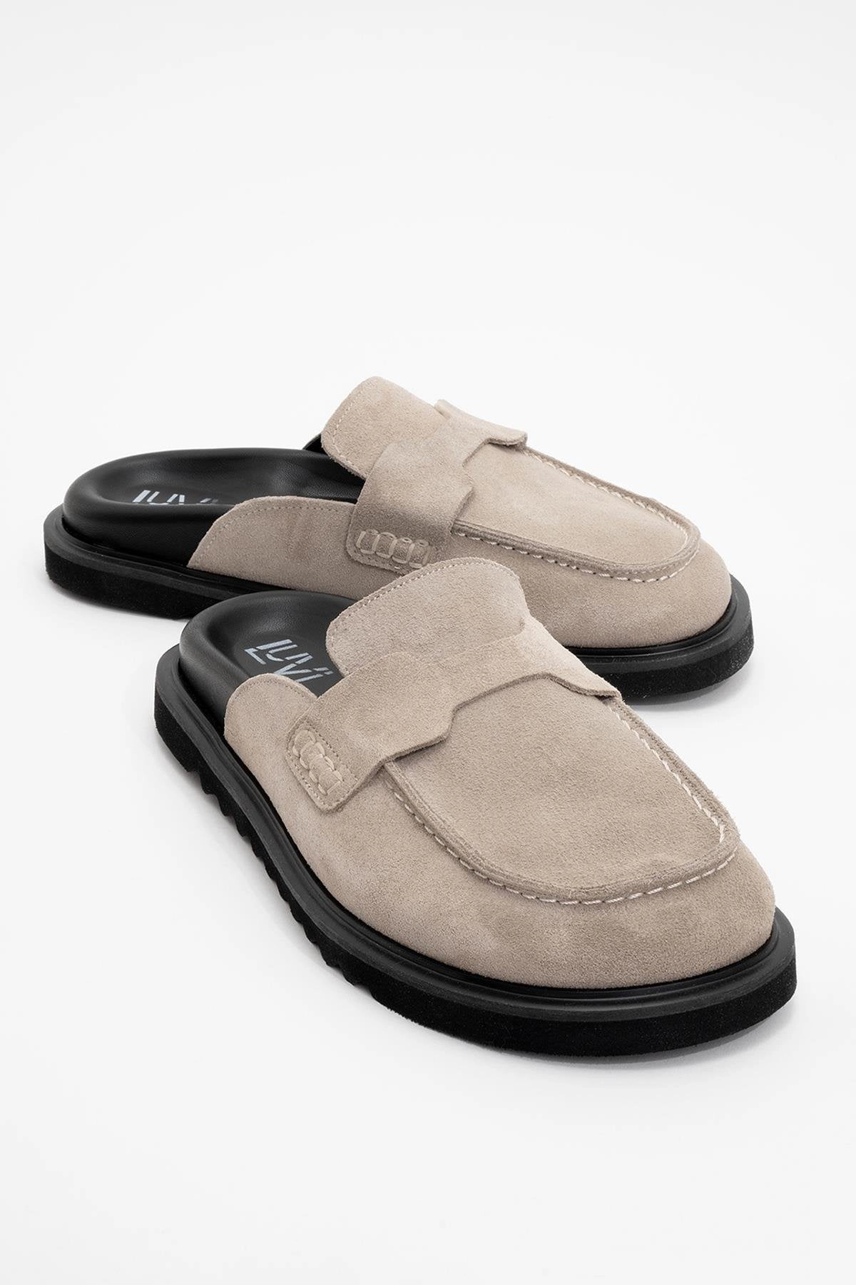 Forever & Always Womens Laven Suede Leather Mules