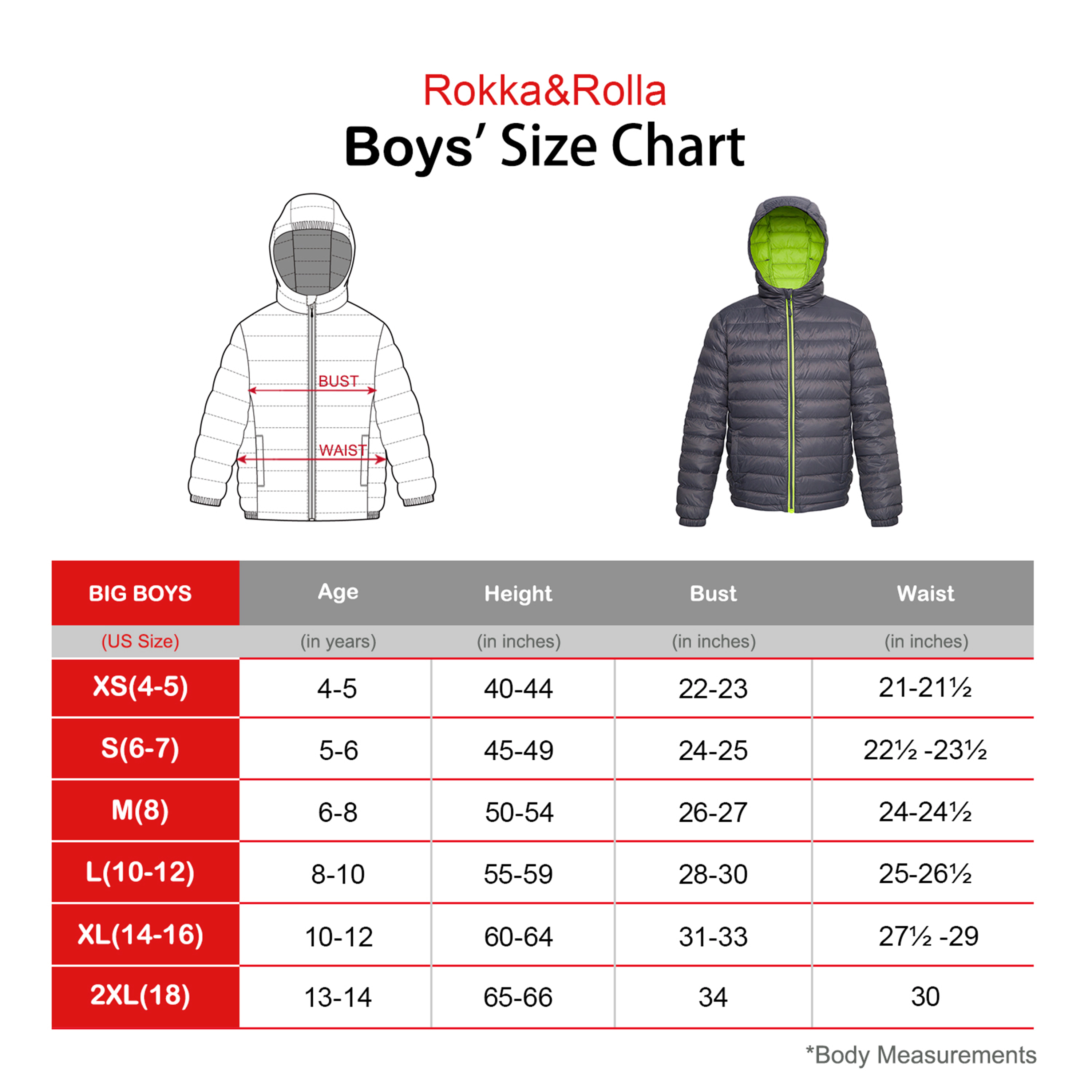 Rokka&Rolla Little & Big Kid Boys Ultra-Light Packable Down Jacket