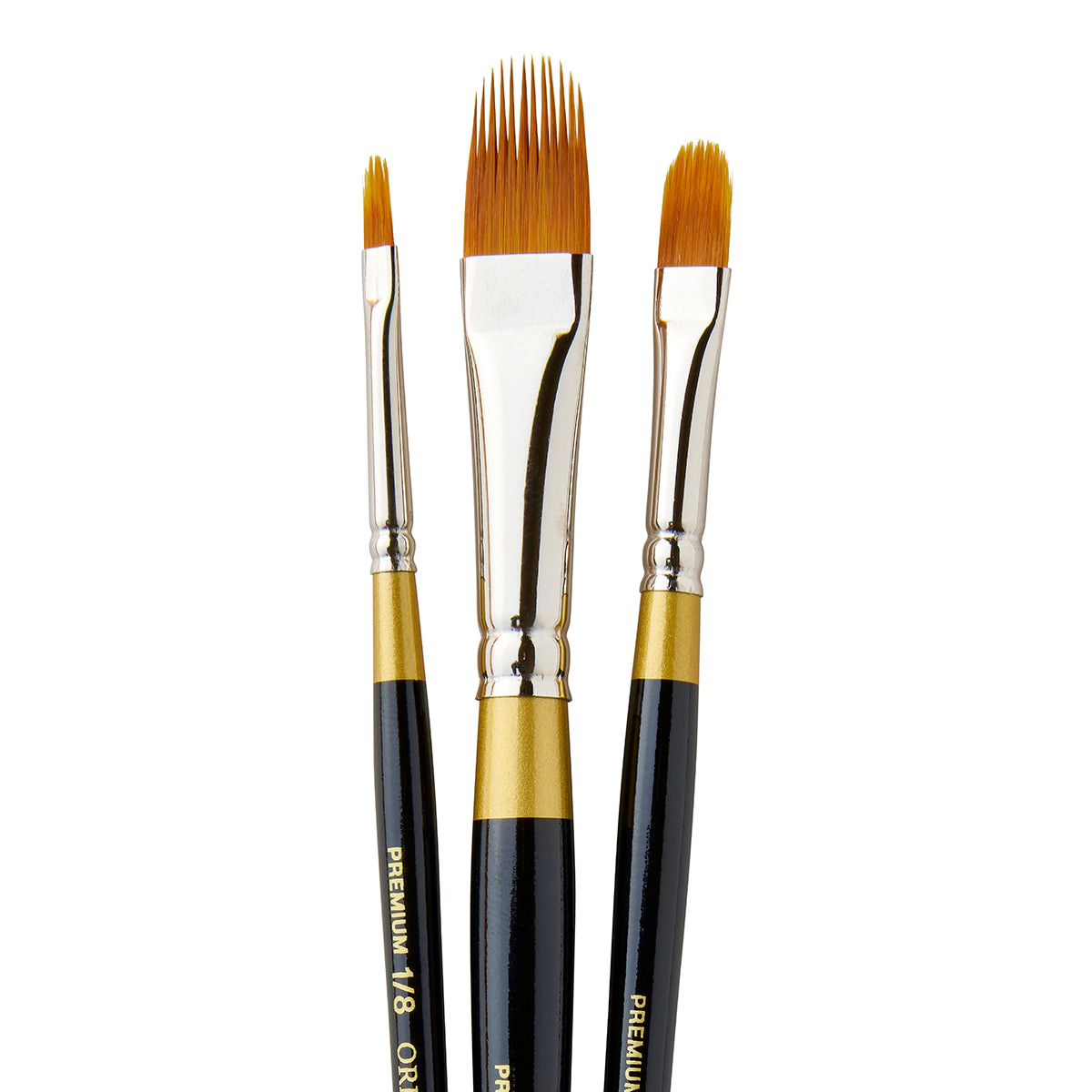 KINGART Original Gold 9520 Filbert Rake Brush Set - 3 pc Golden Taklon