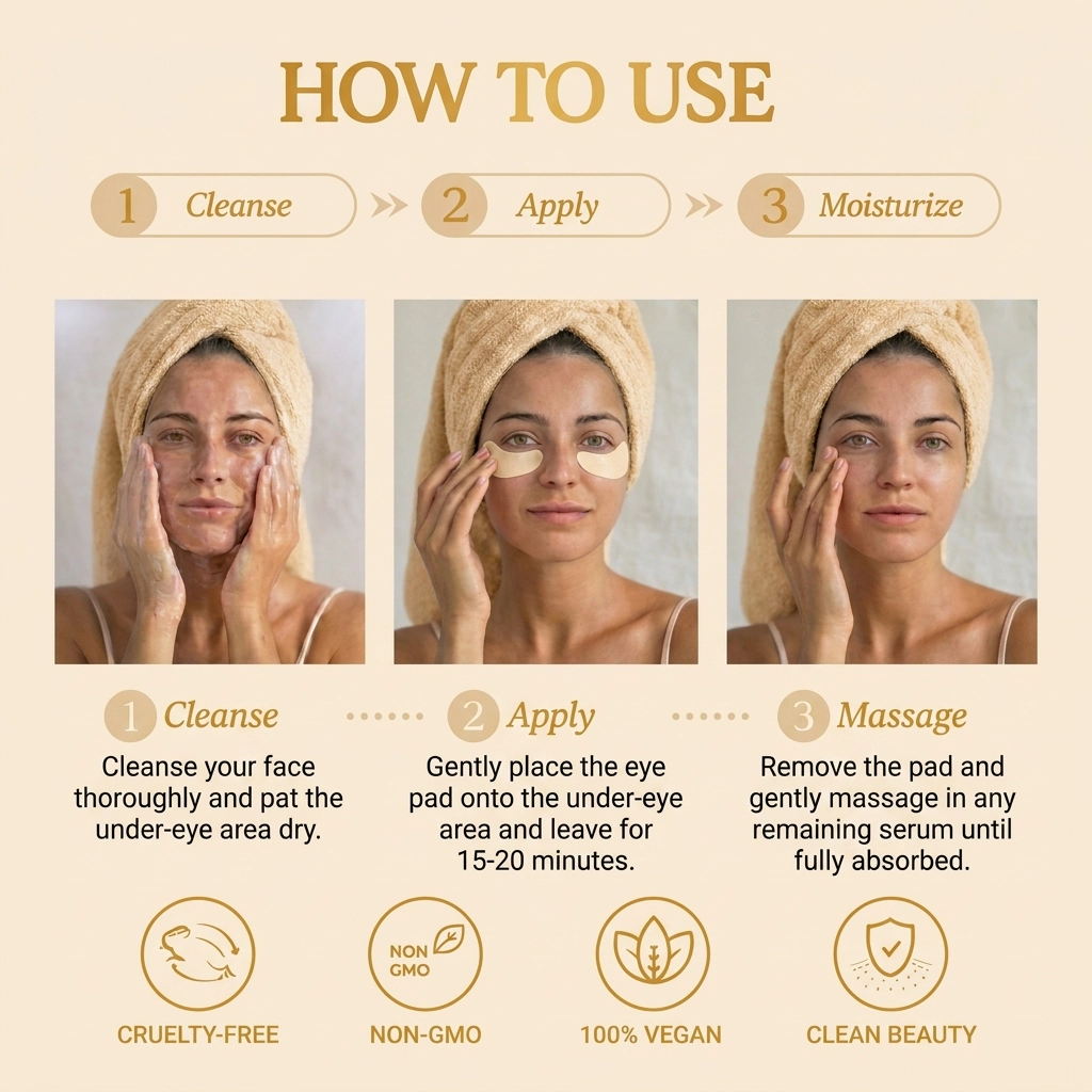 Lovery Vitamin C & Vitamin E Brightening Under Eye Masks - Korean Skincare Hydrating Eye Pad Set - 5 Pairs
