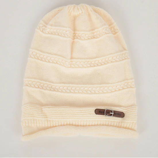 Anna-Kaci Women's Knit Beanie Hat with Faux Leather Buckle Detail and ...