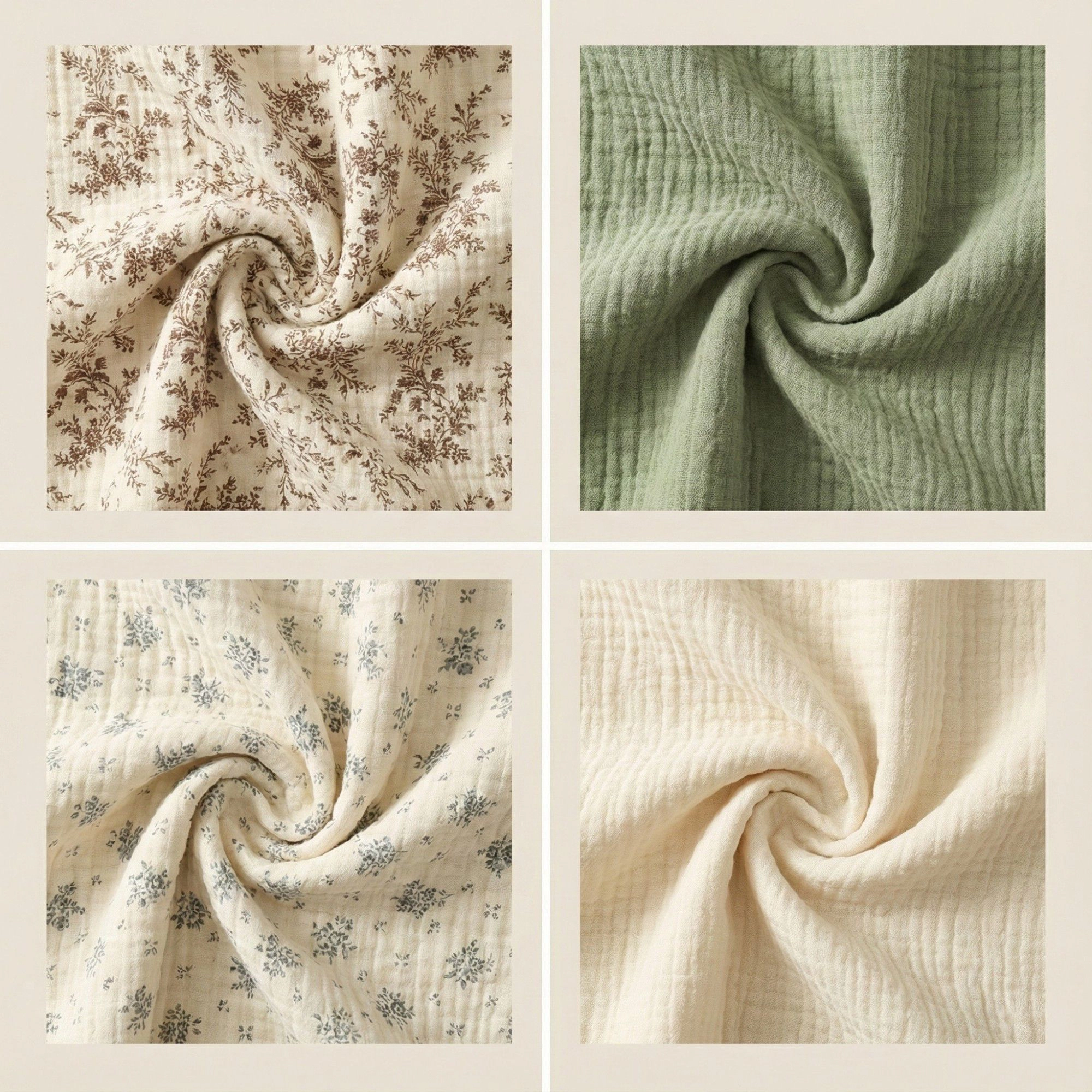 Alilang Unisex Soft Cotton Textured Kitchen Cleaning Cloths Hanging Dish Towels Floral and Solid Mix 4 Pack
