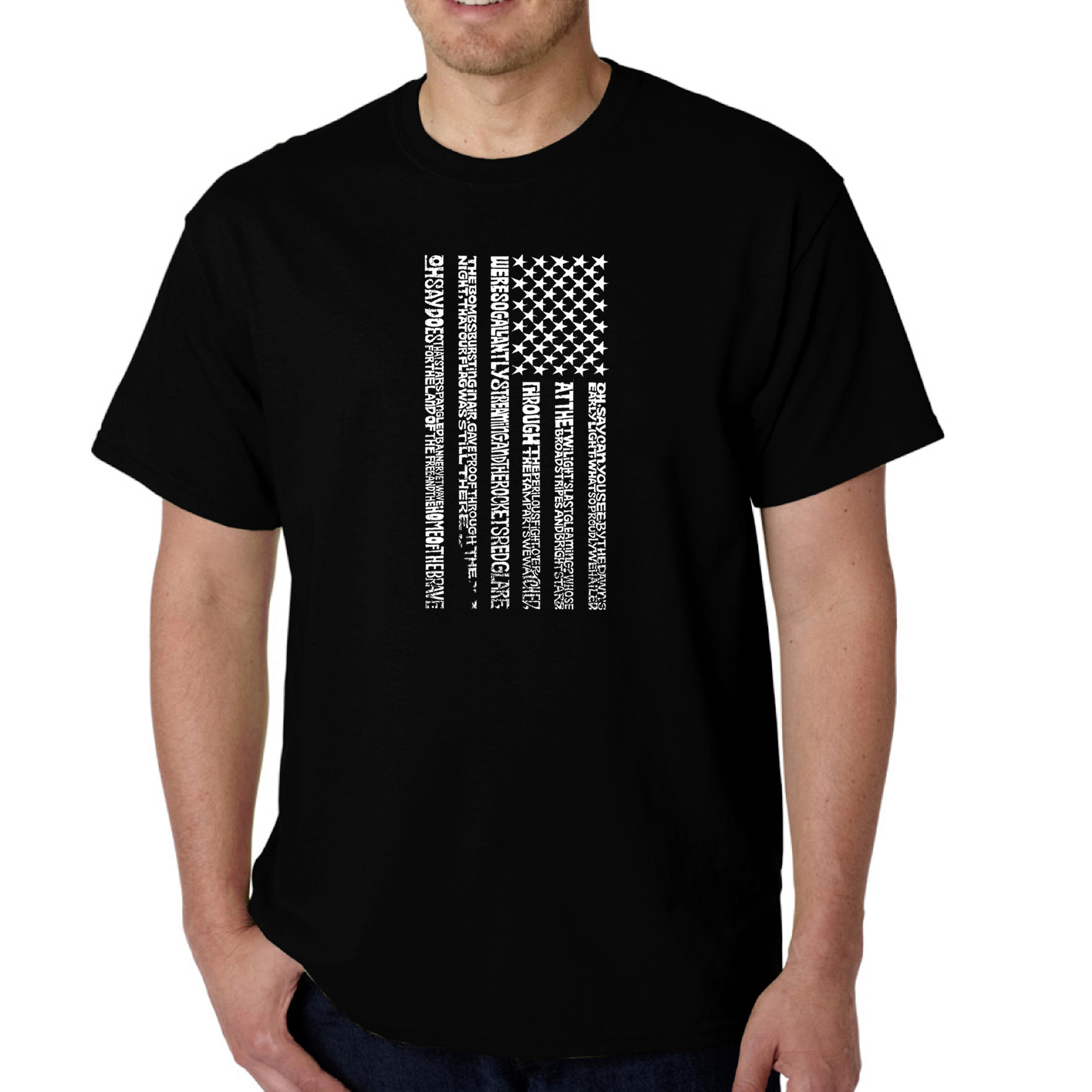 LA Pop Art Men's Word T-Shirt - National Anthem Flag