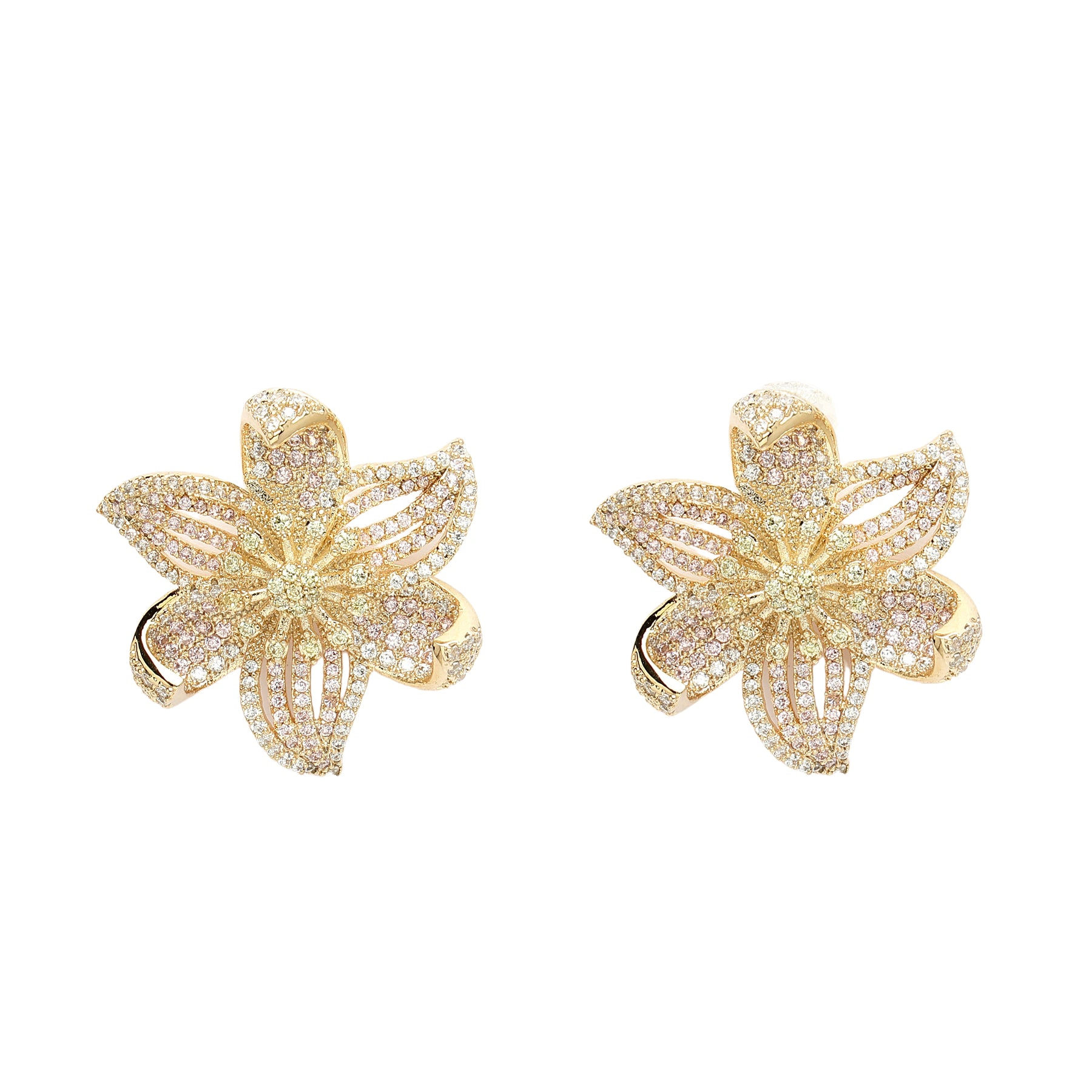 AGP PARIS Womens Diva Collection Cubic Zirconia Gleaming Stud Earrings