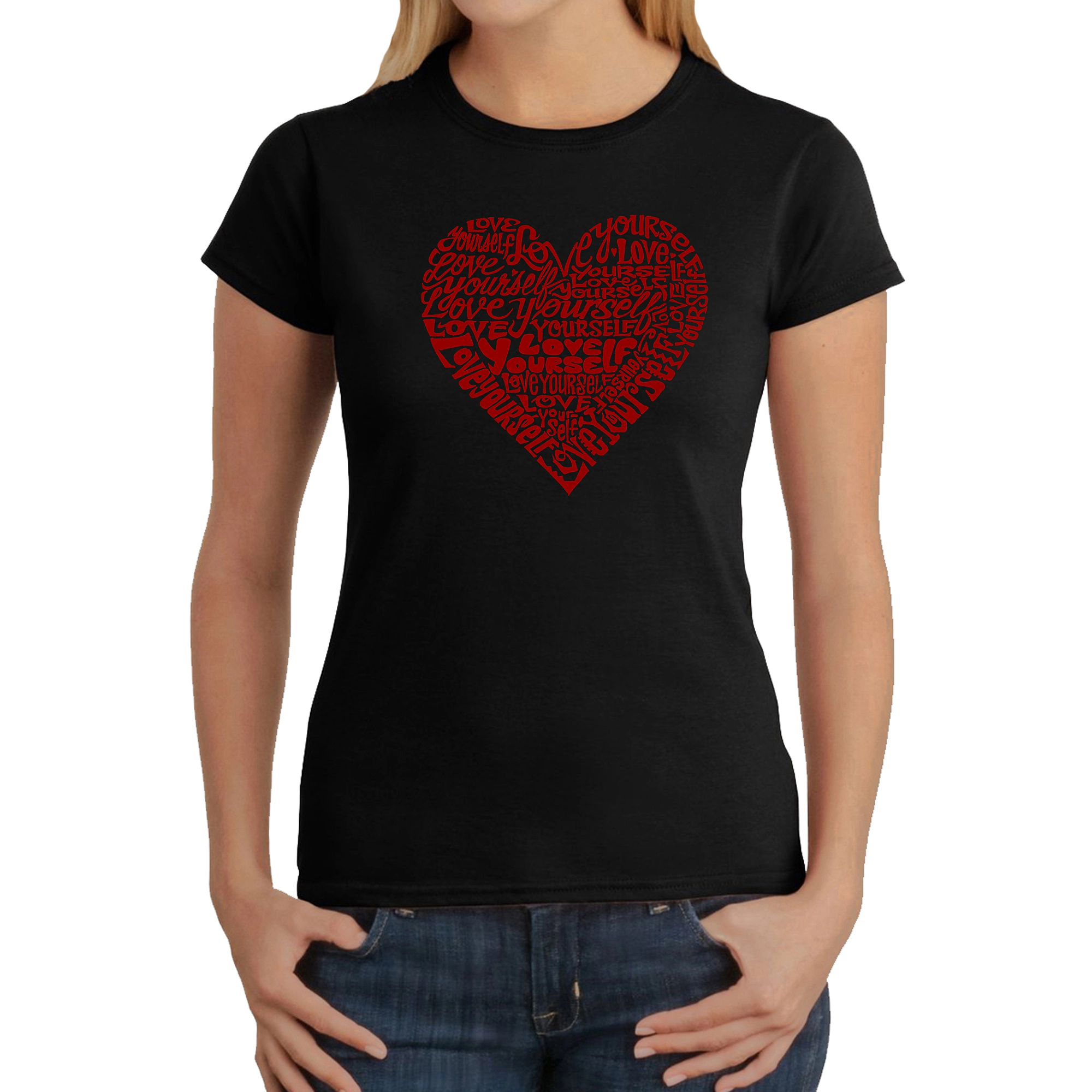 LA Pop Art Women's Word T-Shirt - Love Yourself