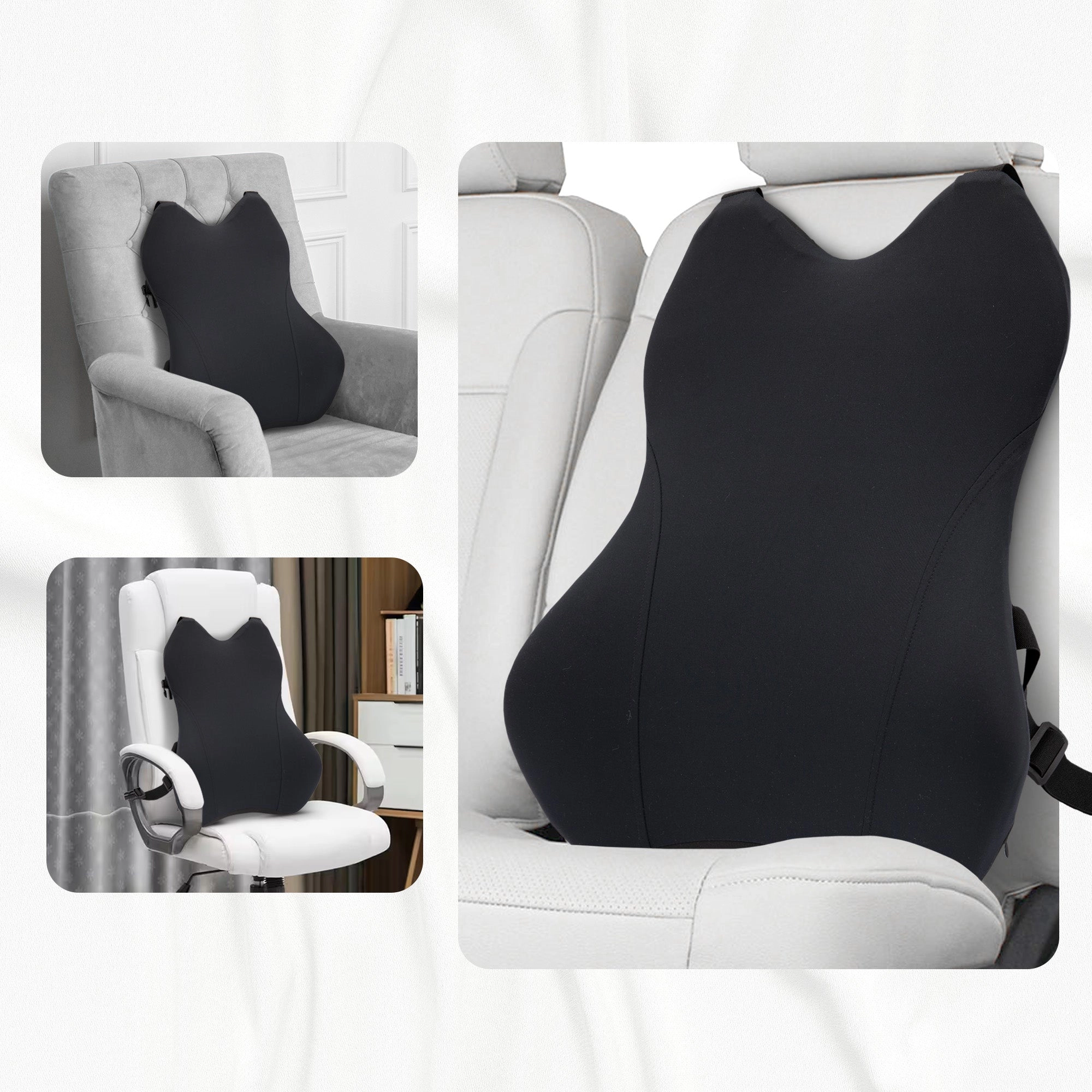 Cheer Collection Memory Foam Lumbar Support Pillow for Chair and Car Seat