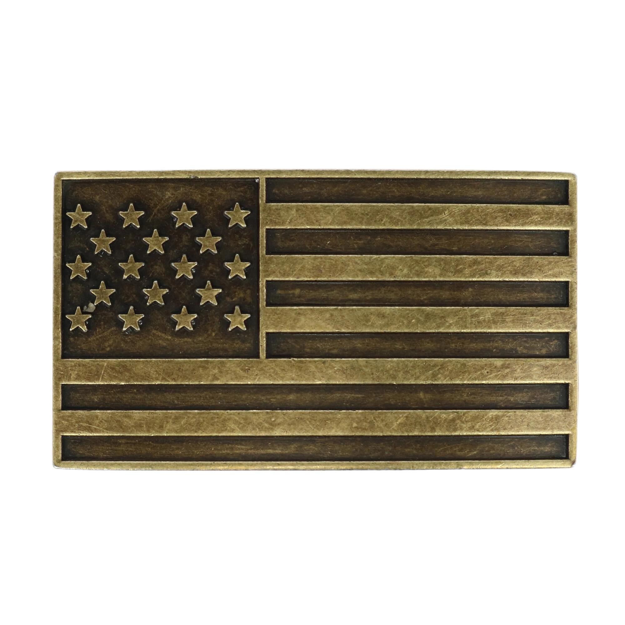 CTM American Flag Bronze Belt Buckle