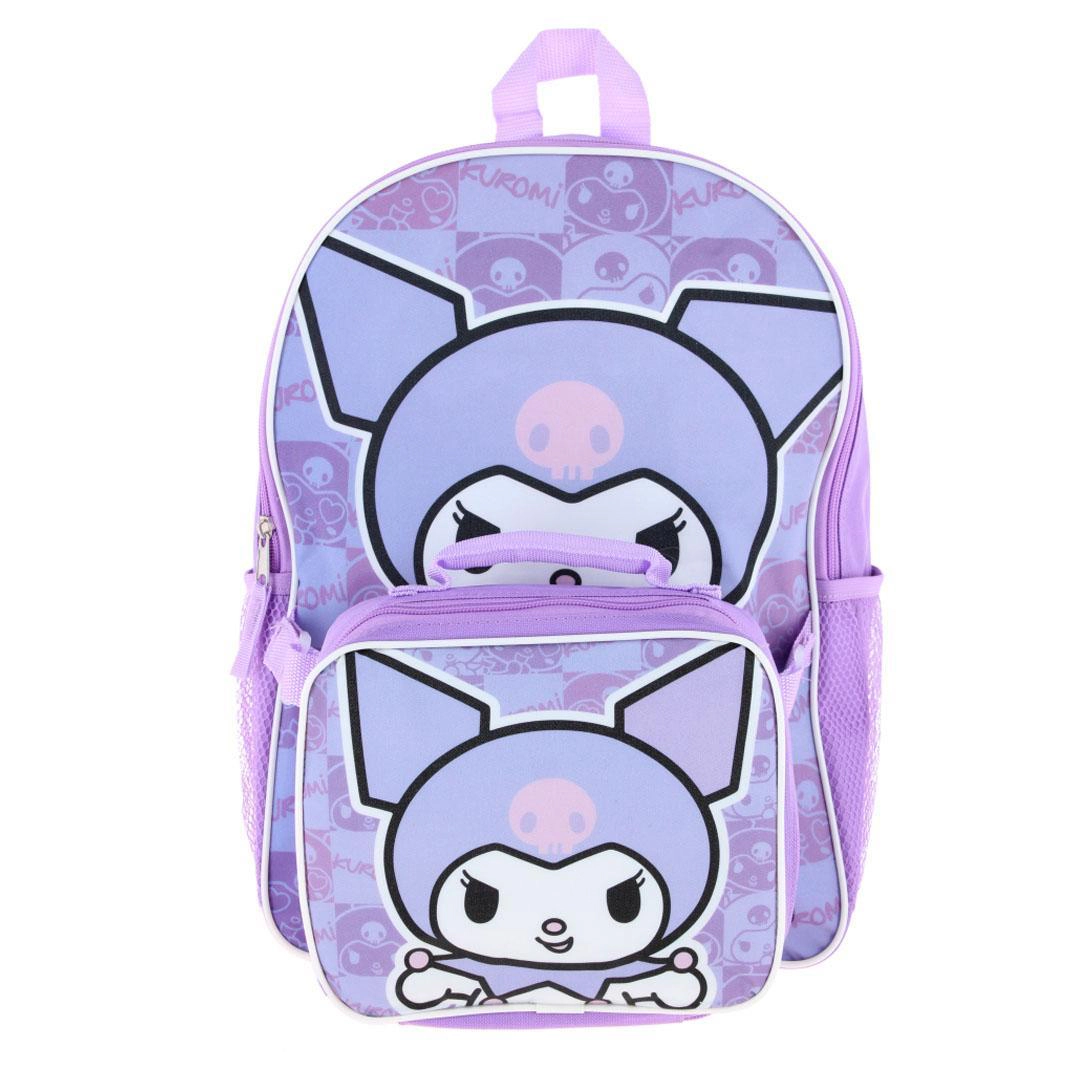 U.P.D., INC Girls Kuromi 16 Inch Backpack and Lunchbox Set