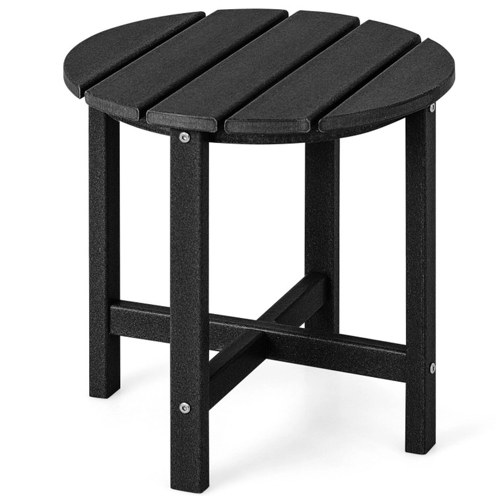 SUGIFT 18-in Round Weather-Resistant HDPE Adirondack Side Table 110-lb Capacity 18-in Tall Single Table Black