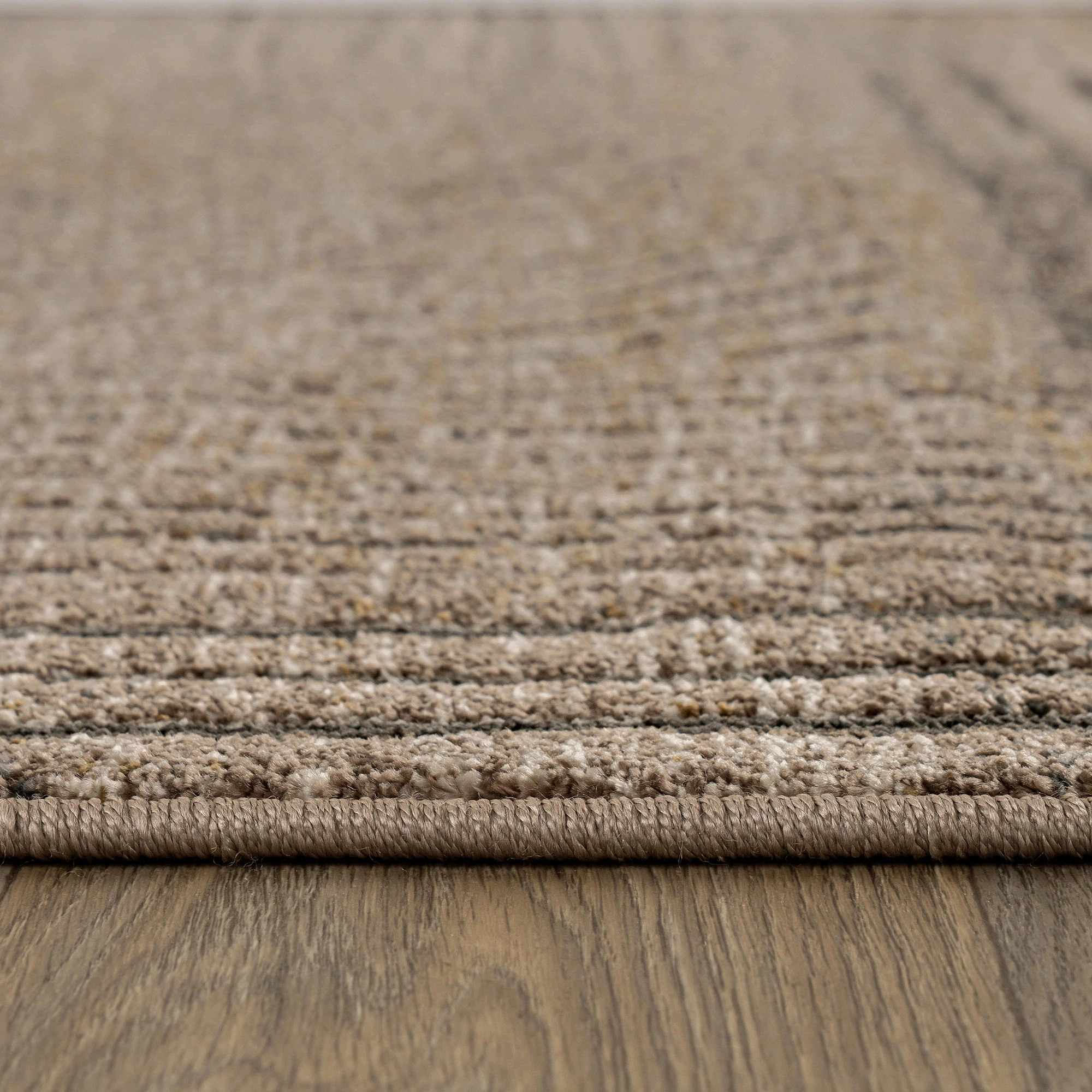 World Rug Gallery Modern Patchwork High-Low Indoor Runner Rug, Earthtone Geometric Design, Jute