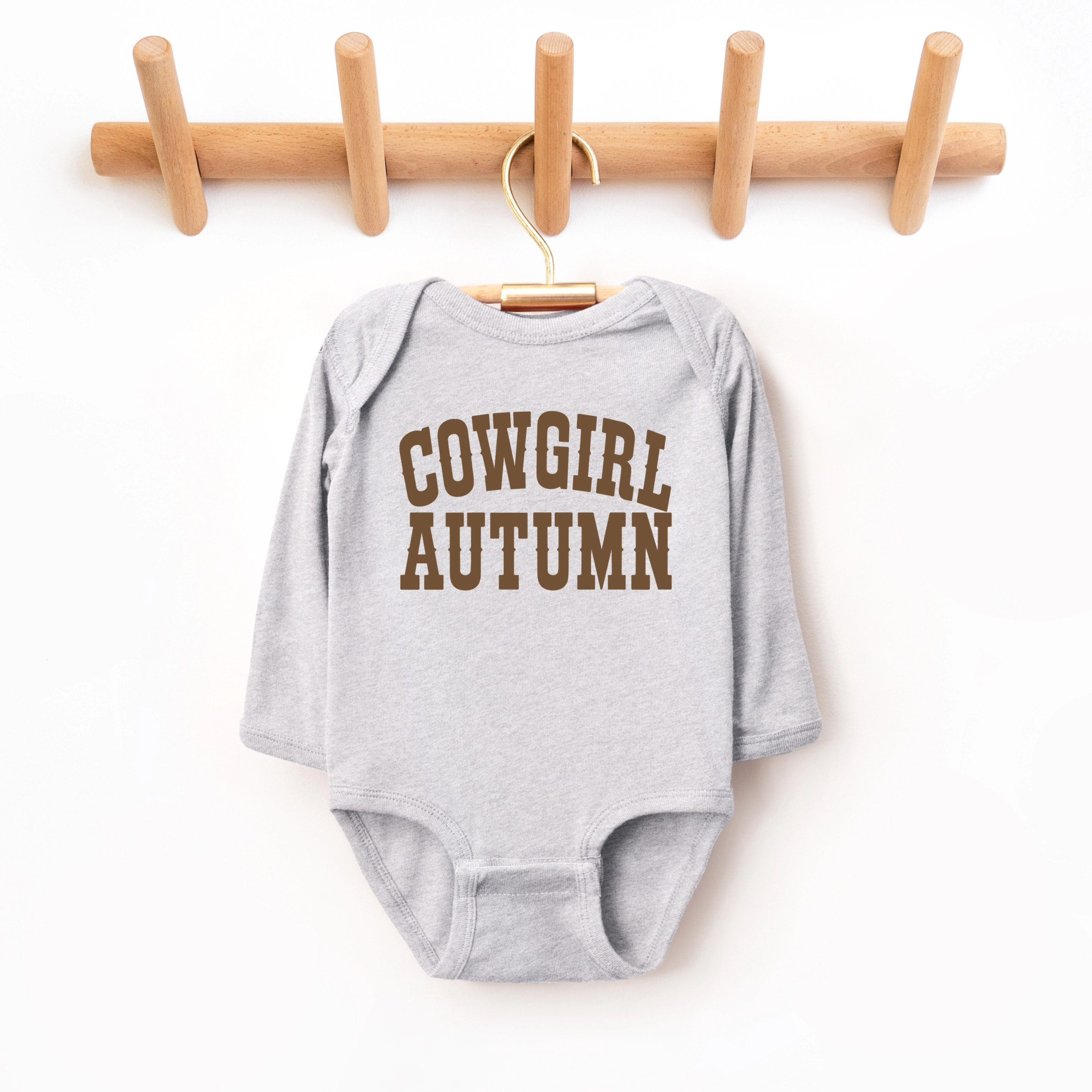 The Juniper Shop - Infant Long Sleeve Bodysuit Cowgirl Autumn Brown